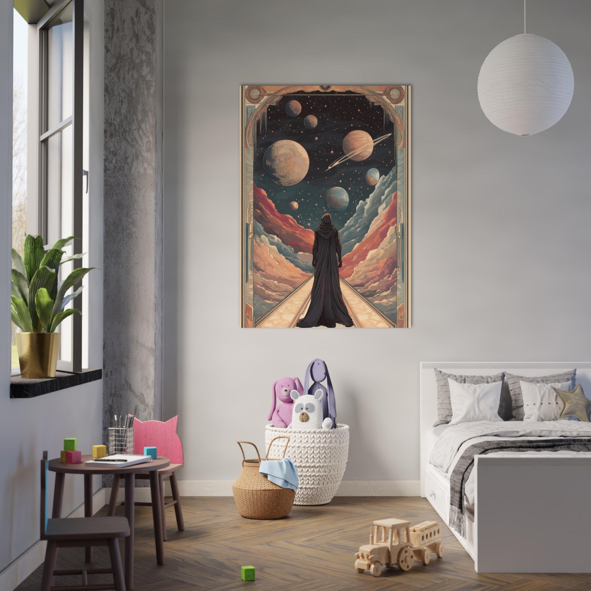 Fine Art Poster Portrait - The Astral Voyager An Art Nouveau poster 2 - Shop Ai Art WebShop - Digital Art online Store