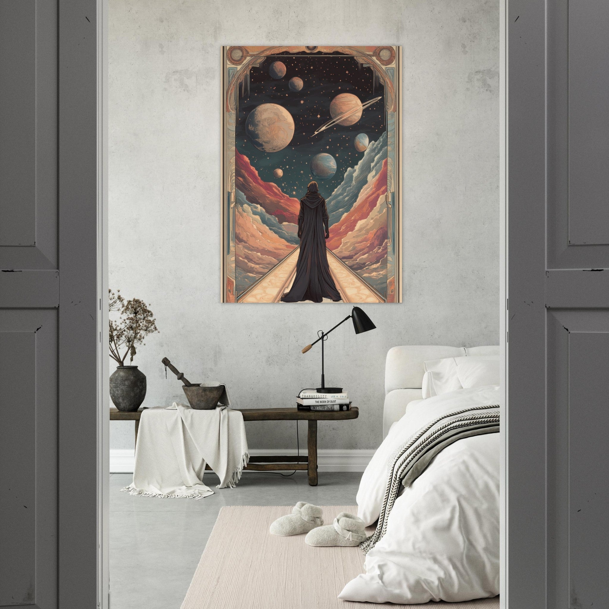 Fine Art Poster Portrait - The Astral Voyager An Art Nouveau poster 2 - Shop Ai Art WebShop - Digital Art online Store