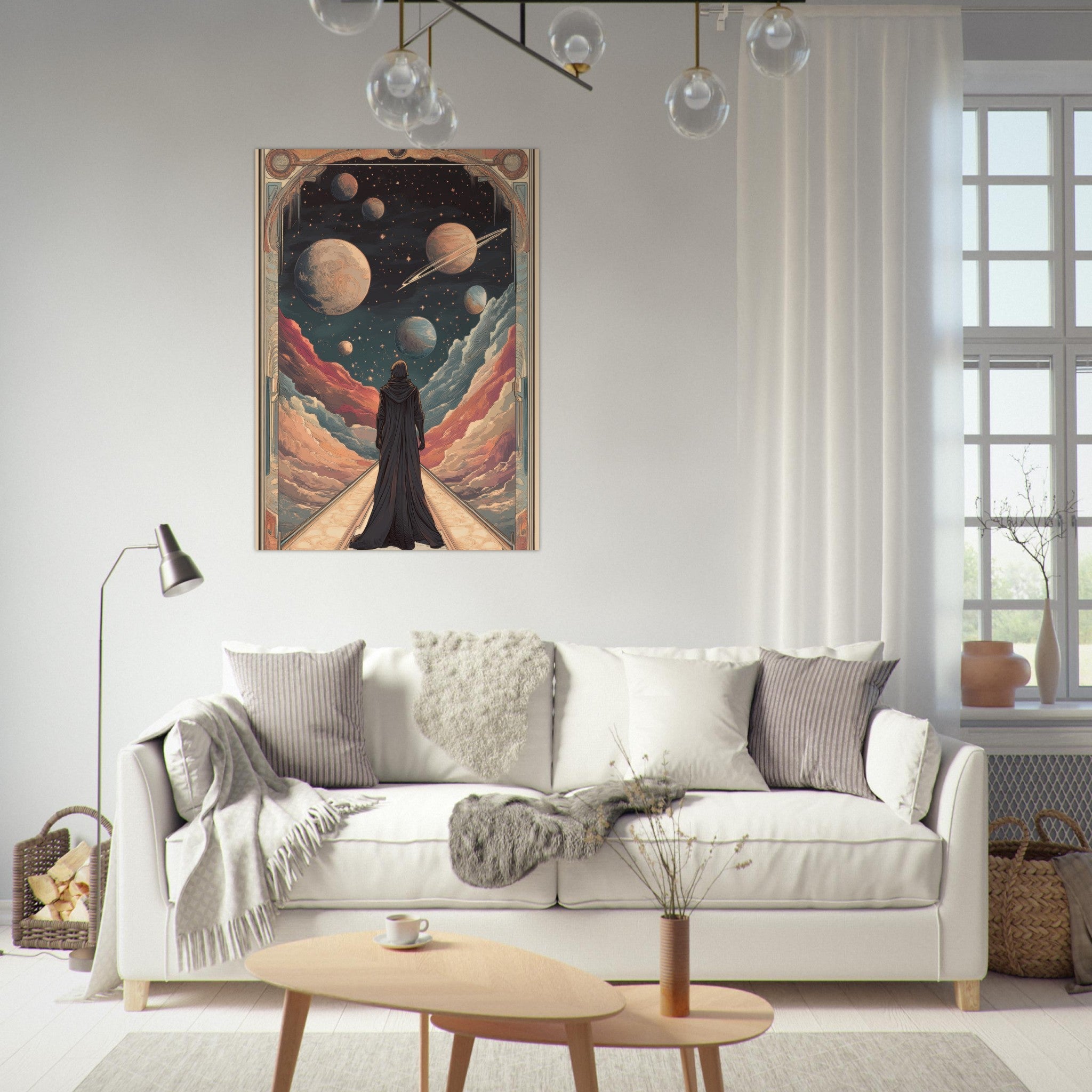 Fine Art Poster Portrait - The Astral Voyager An Art Nouveau poster 2 - Shop Ai Art WebShop - Digital Art online Store