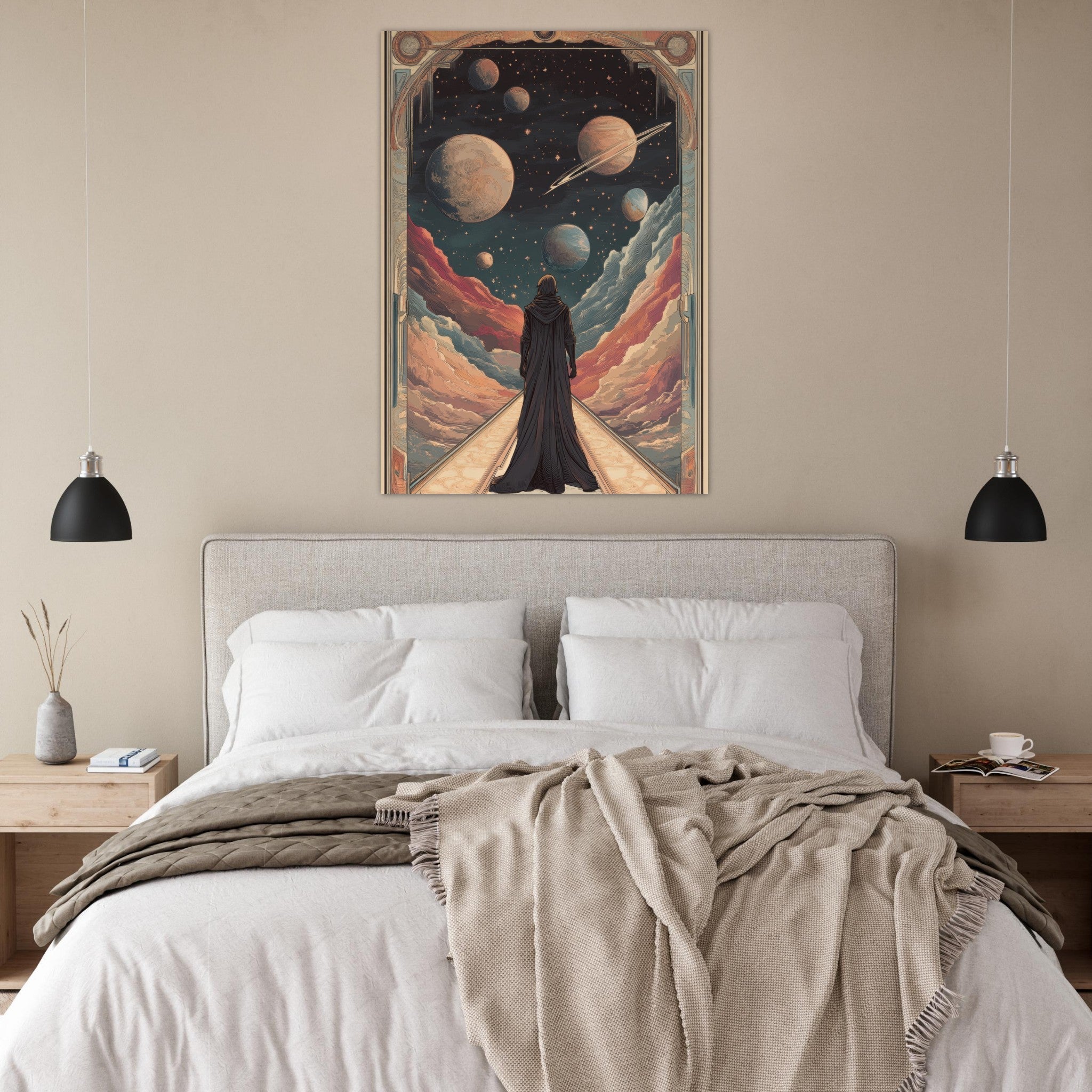 Fine Art Poster Portrait - The Astral Voyager An Art Nouveau poster 2 - Shop Ai Art WebShop - Digital Art online Store
