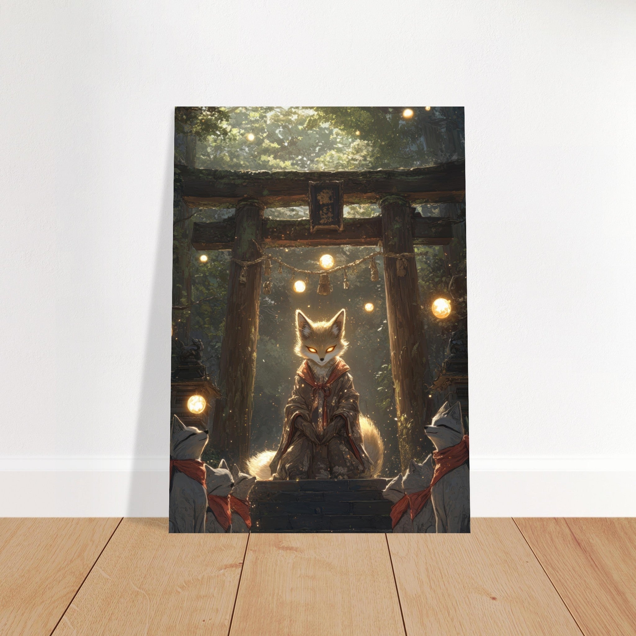 Fine Art Poster Portrait - The Celestial Foxs Shrine Neo - Classical A nine - t - Shop Ai Art WebShop - Digital Art online Store