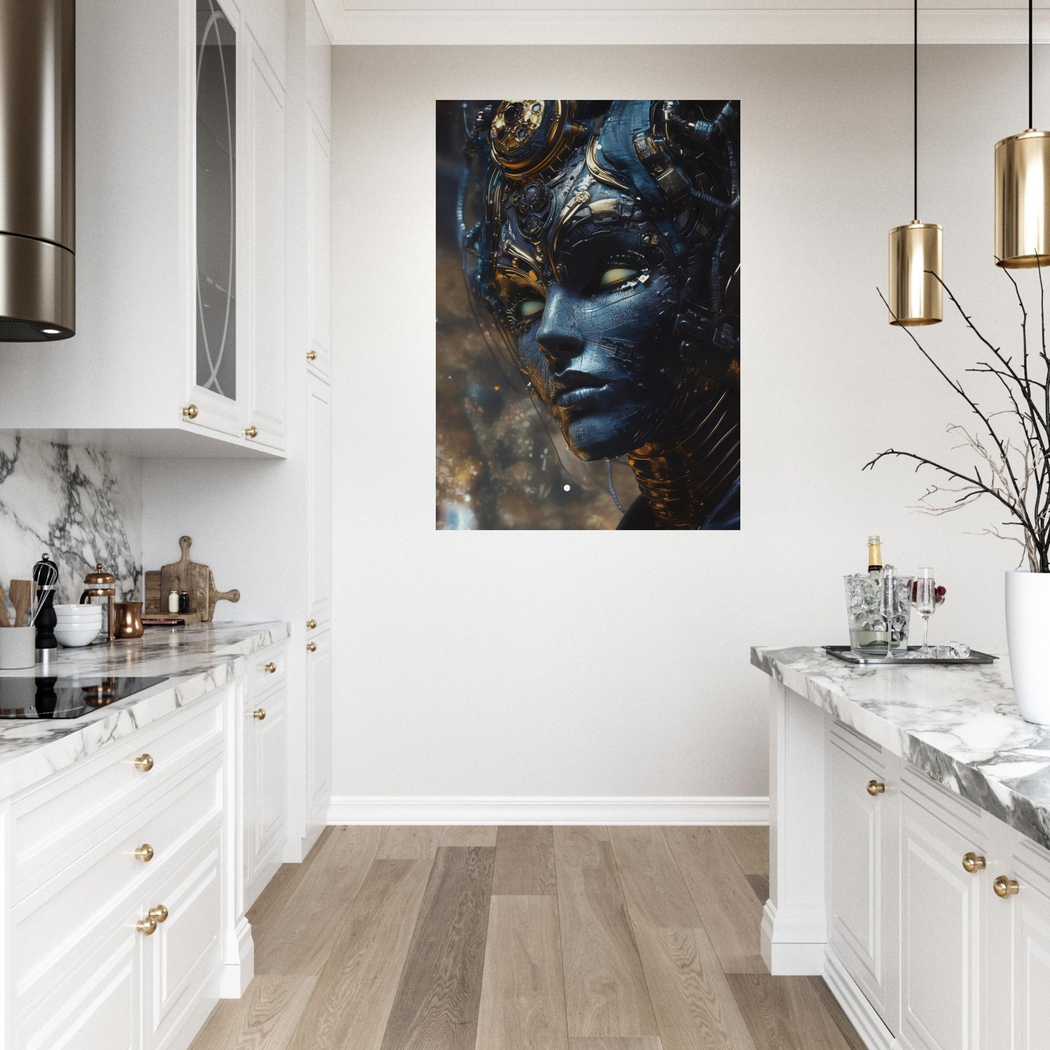 Fine Art Poster Portrait - The Cybernetic Dukes Masquerade A lavish master 2 - Shop Ai Art WebShop - Digital Art online Store