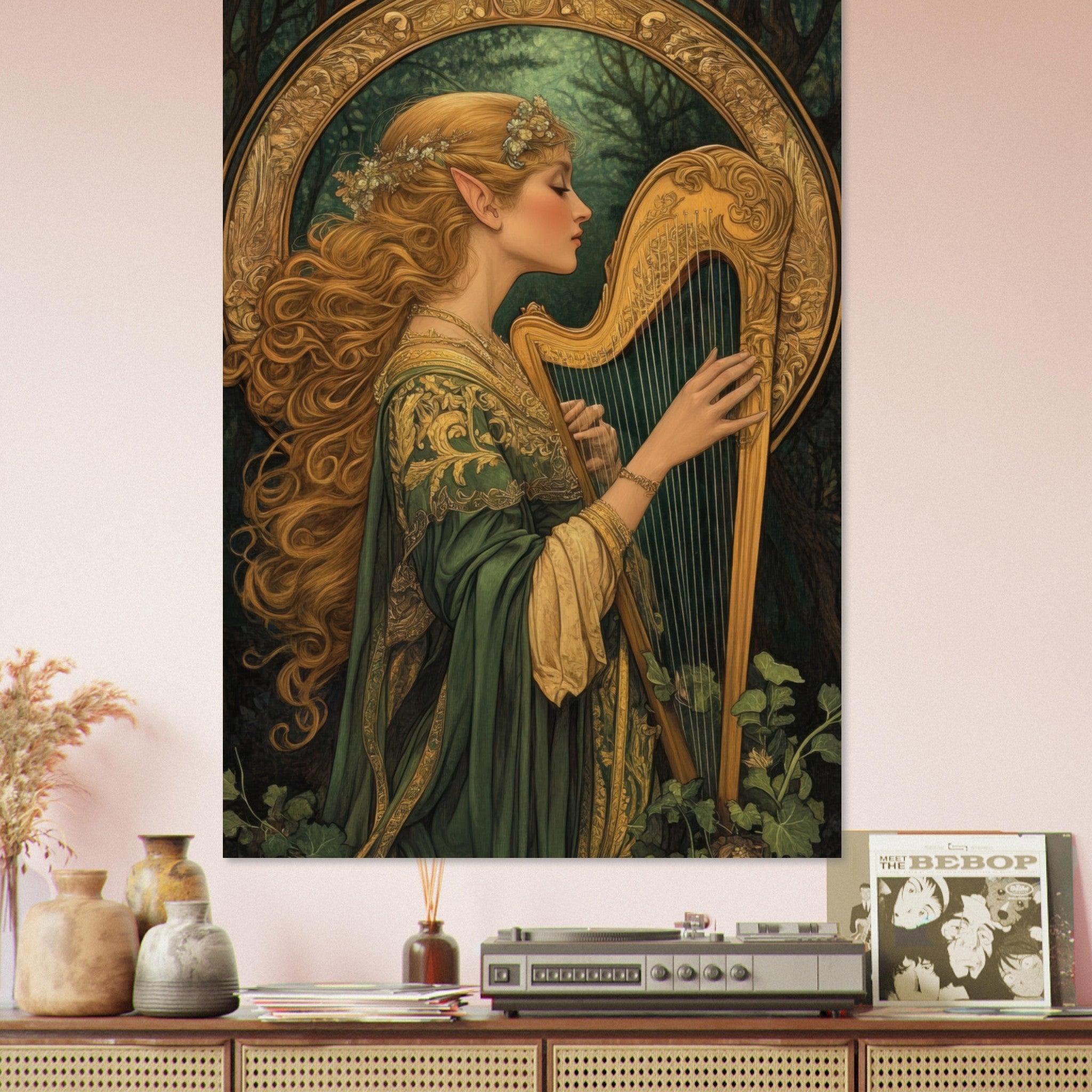 Fine Art Poster Portrait - The Enchanted Minstrel of the Fae Court Art You 4 - Shop Ai Art WebShop - Digital Art online Store