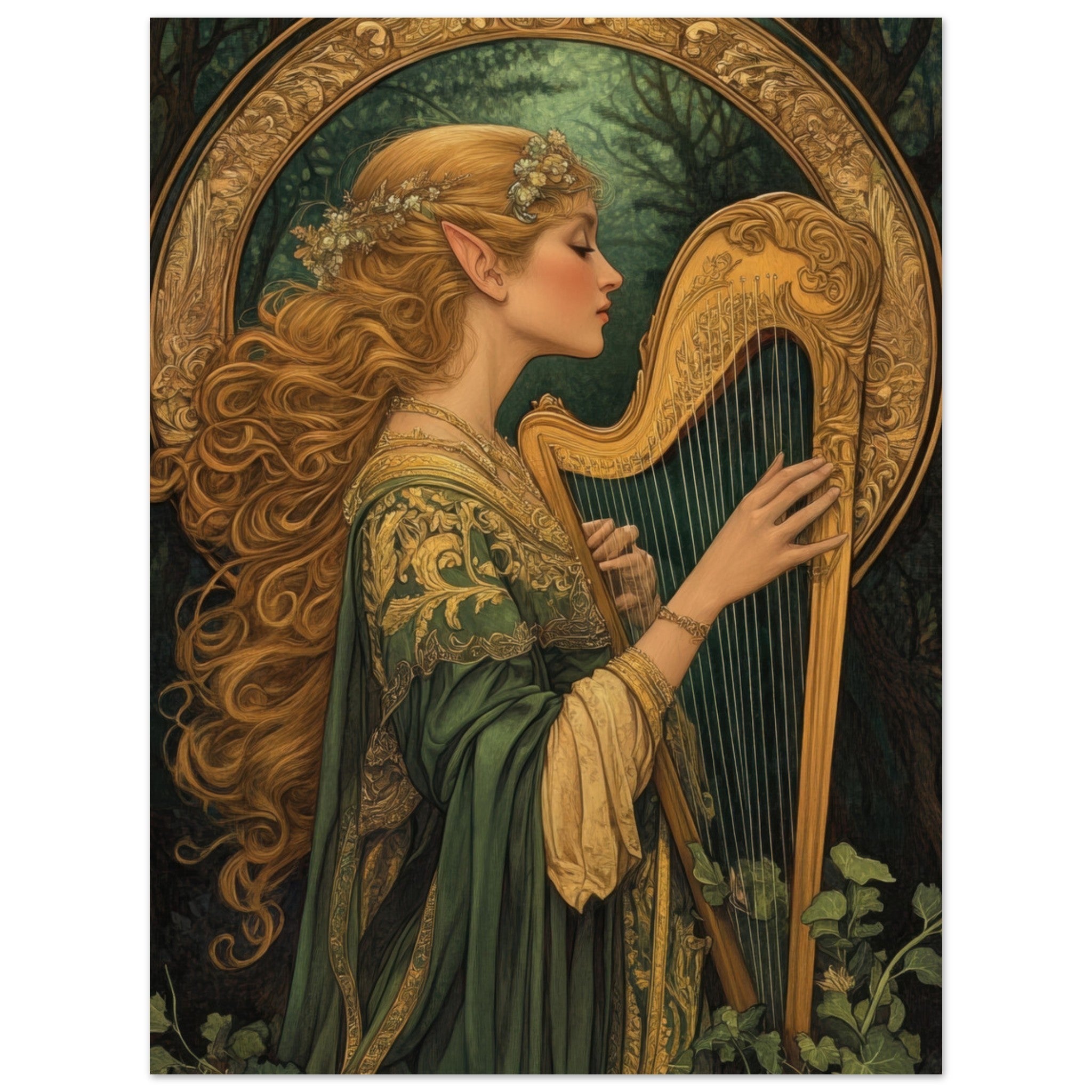 Fine Art Poster Portrait - The Enchanted Minstrel of the Fae Court Art You 4 - Shop Ai Art WebShop - Digital Art online Store