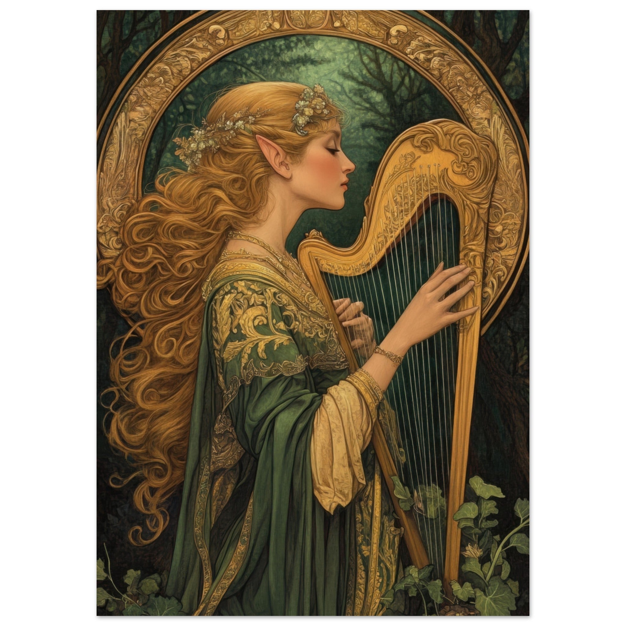 Fine Art Poster Portrait - The Enchanted Minstrel of the Fae Court Art You 4 - Shop Ai Art WebShop - Digital Art online Store