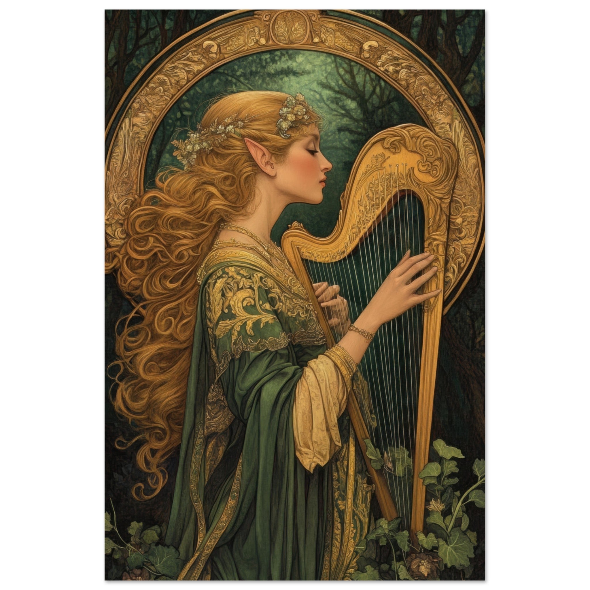 Fine Art Poster Portrait - The Enchanted Minstrel of the Fae Court Art You 4 - Shop Ai Art WebShop - Digital Art online Store