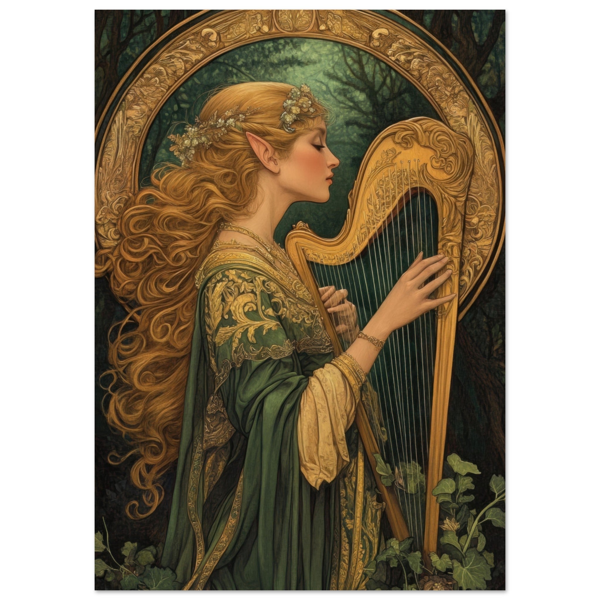 Fine Art Poster Portrait - The Enchanted Minstrel of the Fae Court Art You 4 - Shop Ai Art WebShop - Digital Art online Store