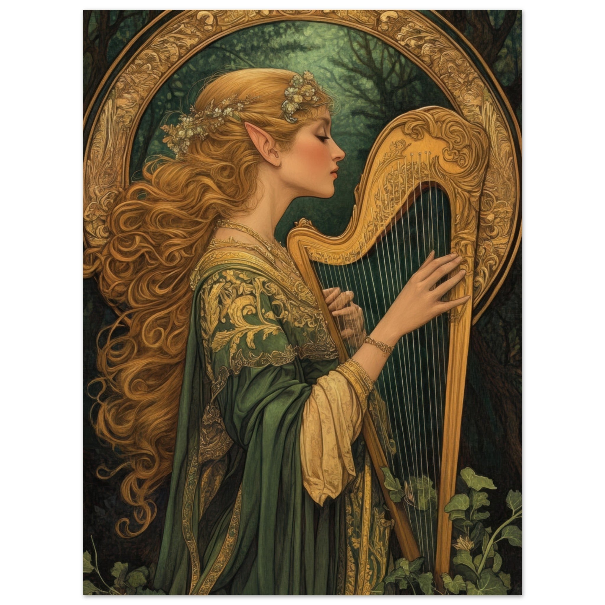 Fine Art Poster Portrait - The Enchanted Minstrel of the Fae Court Art You 4 - Shop Ai Art WebShop - Digital Art online Store