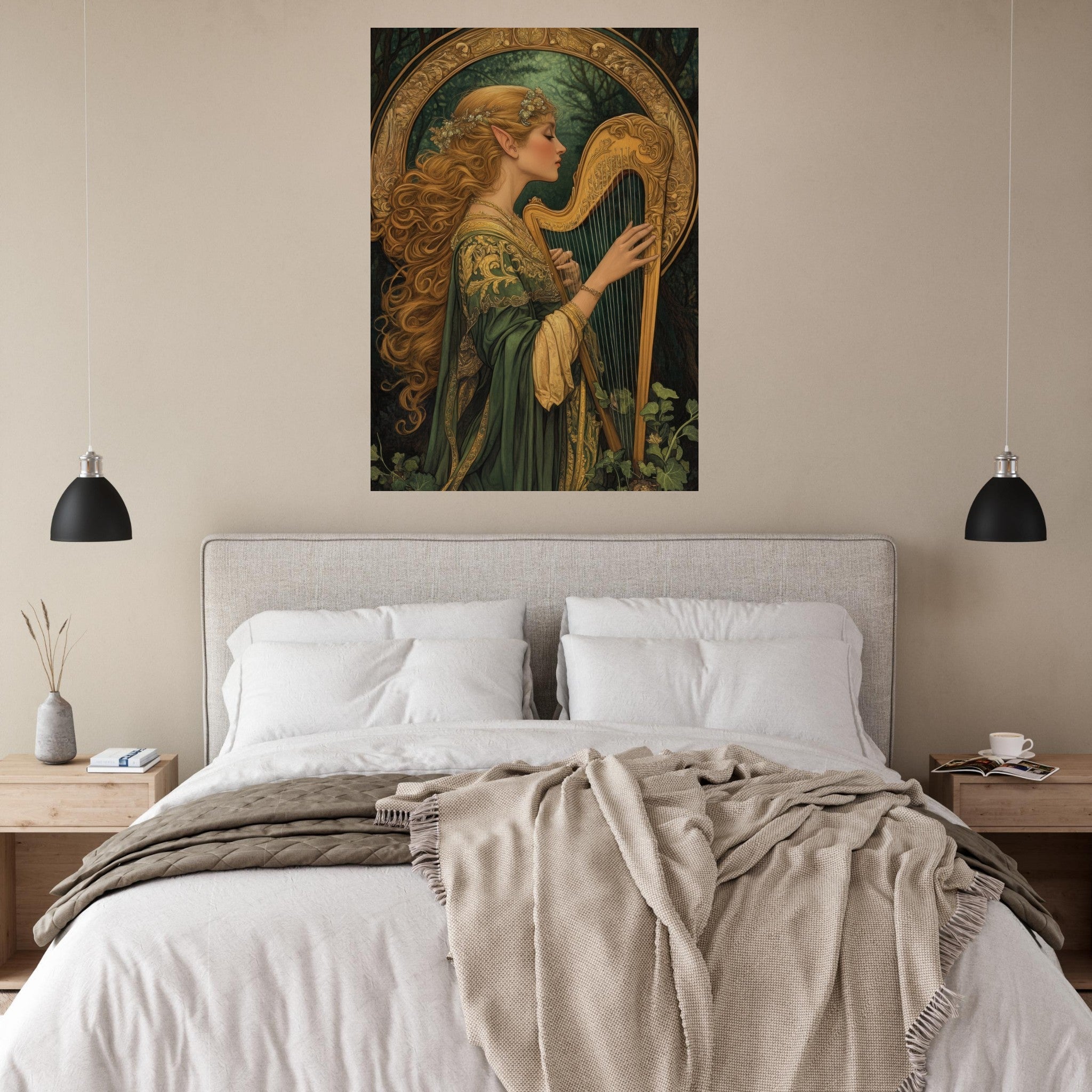 Fine Art Poster Portrait - The Enchanted Minstrel of the Fae Court Art You 4 - Shop Ai Art WebShop - Digital Art online Store