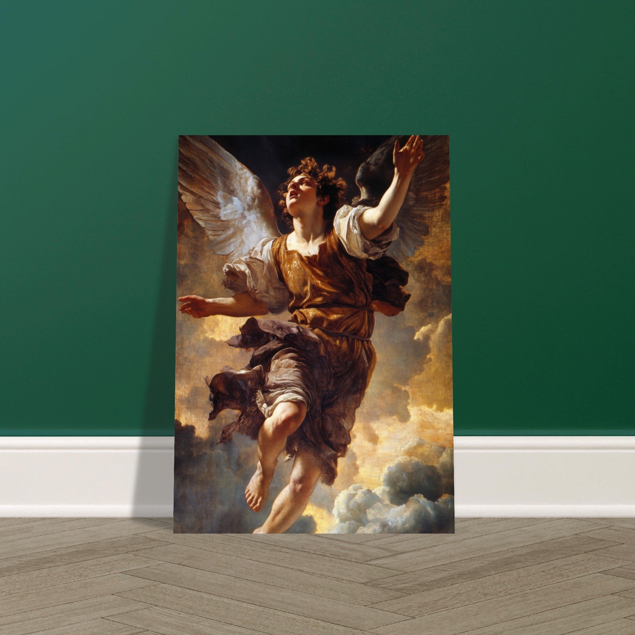 Fine Art Poster Portrait - The Fallen Angels Descent Baroque Mythological 2 - Shop Ai Art WebShop - Digital Art online Store