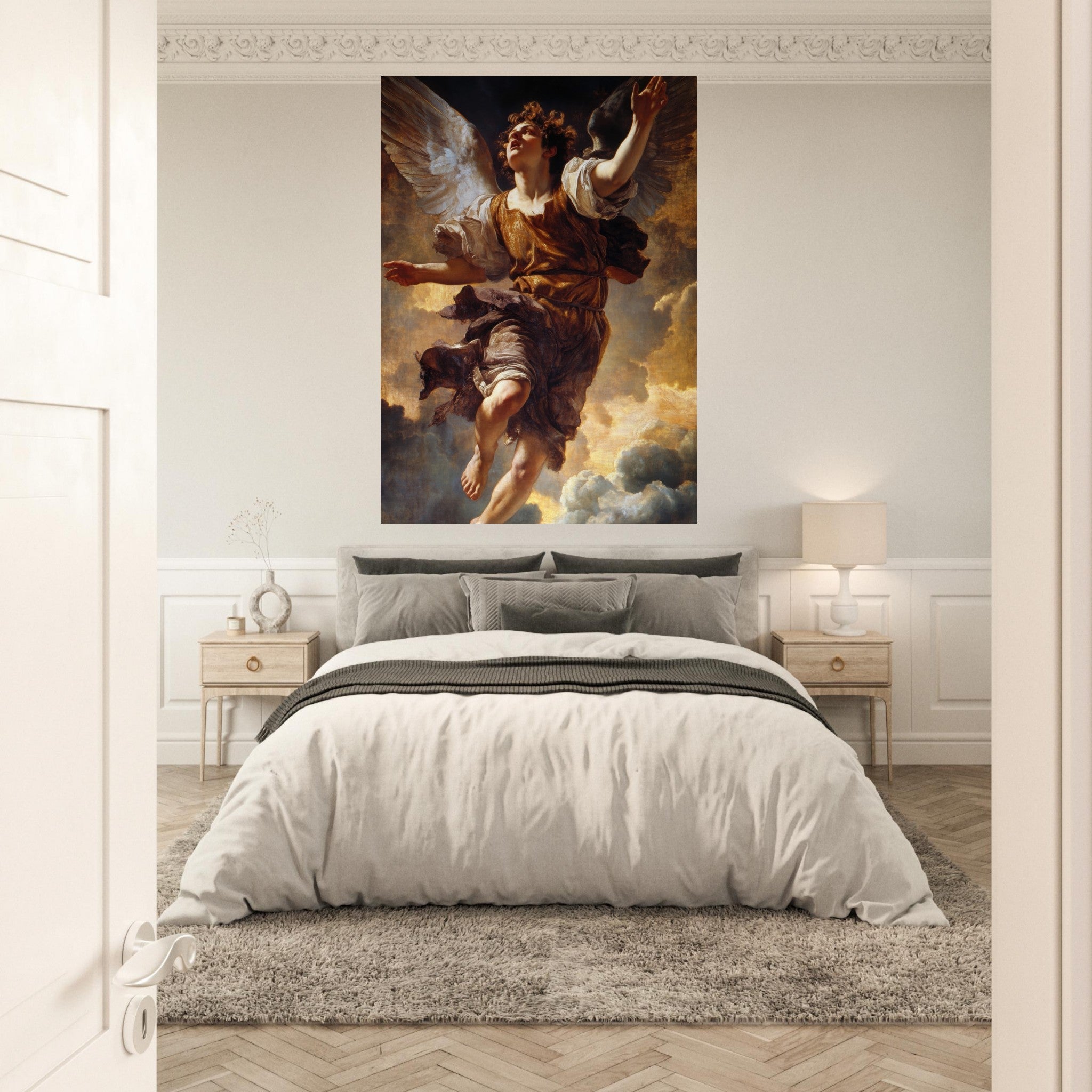 Fine Art Poster Portrait - The Fallen Angels Descent Baroque Mythological 2 - Shop Ai Art WebShop - Digital Art online Store