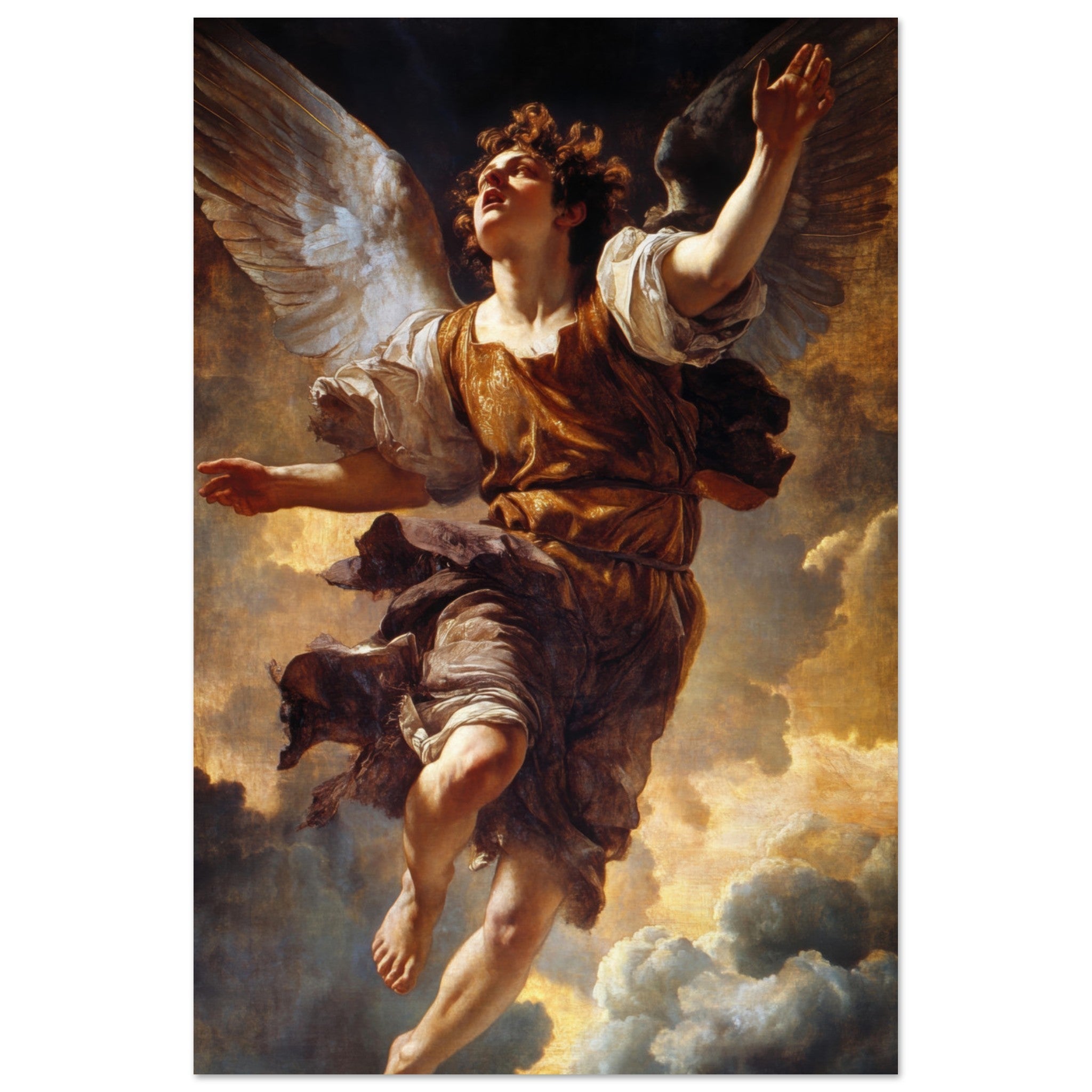 Fine Art Poster Portrait - The Fallen Angels Descent Baroque Mythological 2 - Shop Ai Art WebShop - Digital Art online Store
