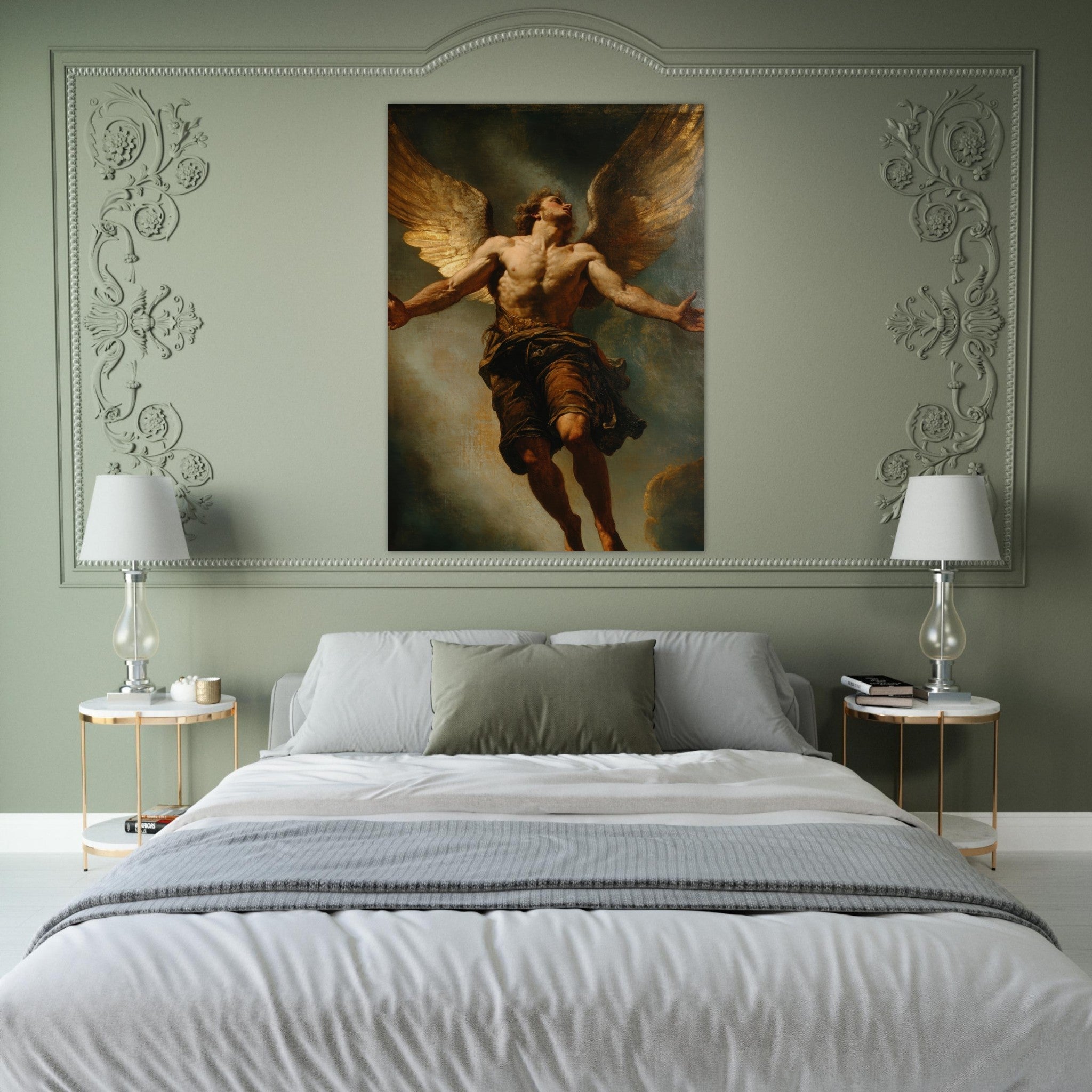 Fine Art Poster Portrait - The Fallen Angels Descent Baroque Mythological 3 - Shop Ai Art WebShop - Digital Art online Store