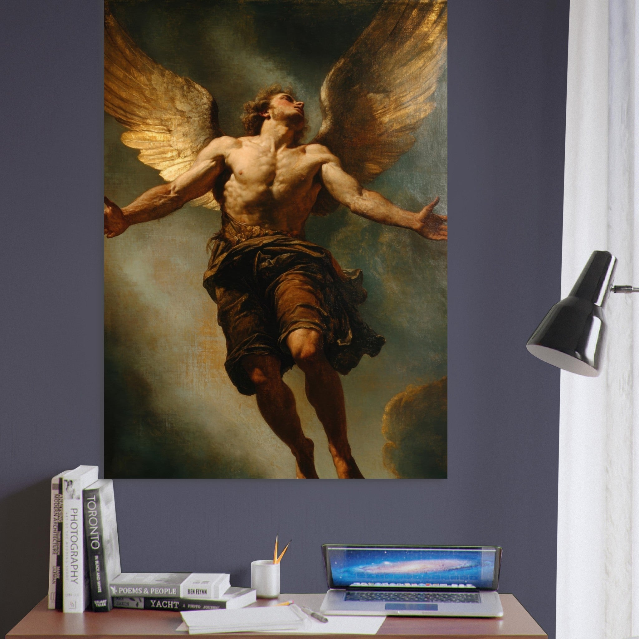 Fine Art Poster Portrait - The Fallen Angels Descent Baroque Mythological 3 - Shop Ai Art WebShop - Digital Art online Store