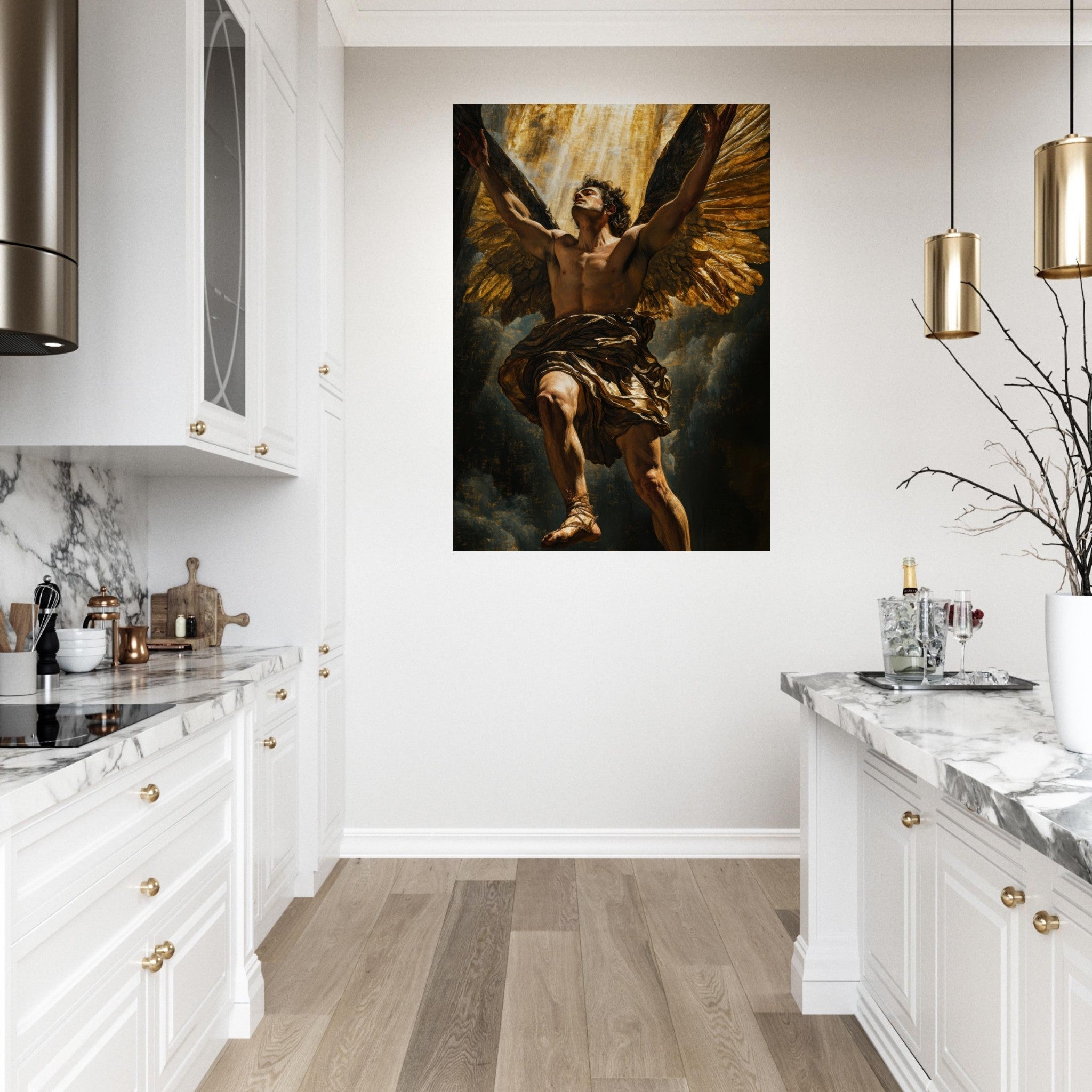 Fine Art Poster Portrait - The Fallen Angels Descent Baroque Mythological 5 - Shop Ai Art WebShop - Digital Art online Store