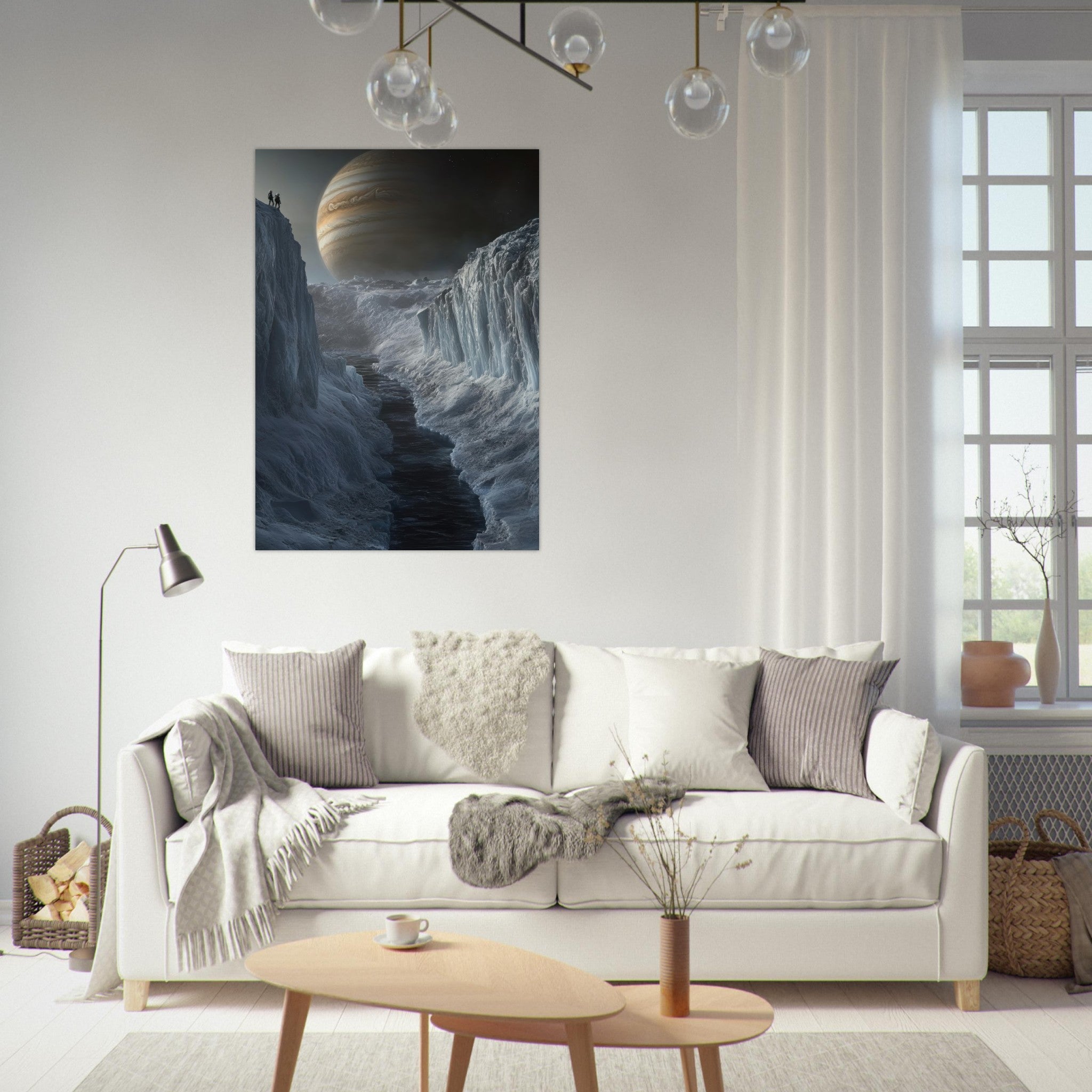 Fine Art Poster Portrait - The Frozen Wasteland of Europa An expedition tea 2 - Shop Ai Art WebShop - Digital Art online Store