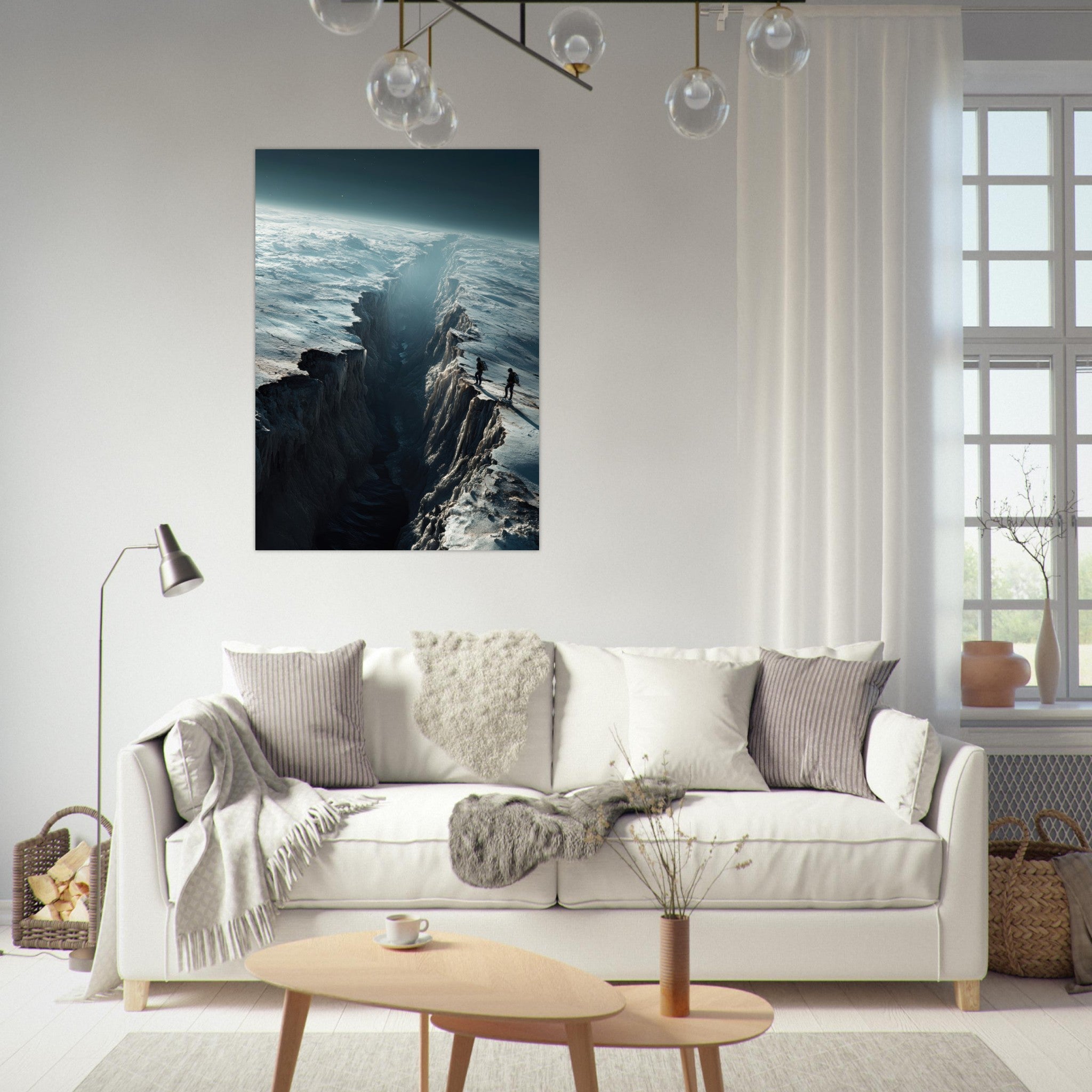 Fine Art Poster Portrait - The Frozen Wasteland of Europa An expedition tea - Shop Ai Art WebShop - Digital Art online Store