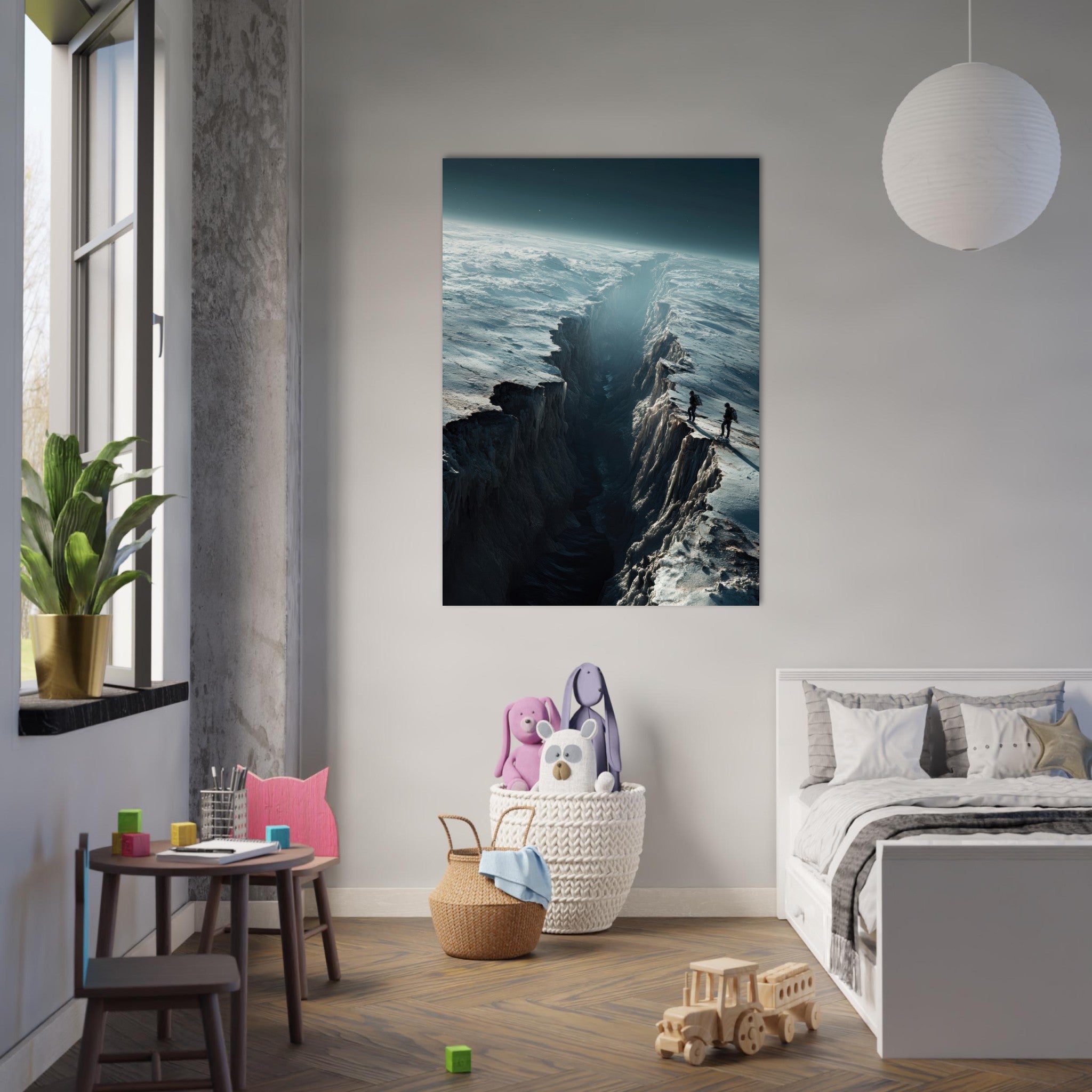 Fine Art Poster Portrait - The Frozen Wasteland of Europa An expedition tea - Shop Ai Art WebShop - Digital Art online Store
