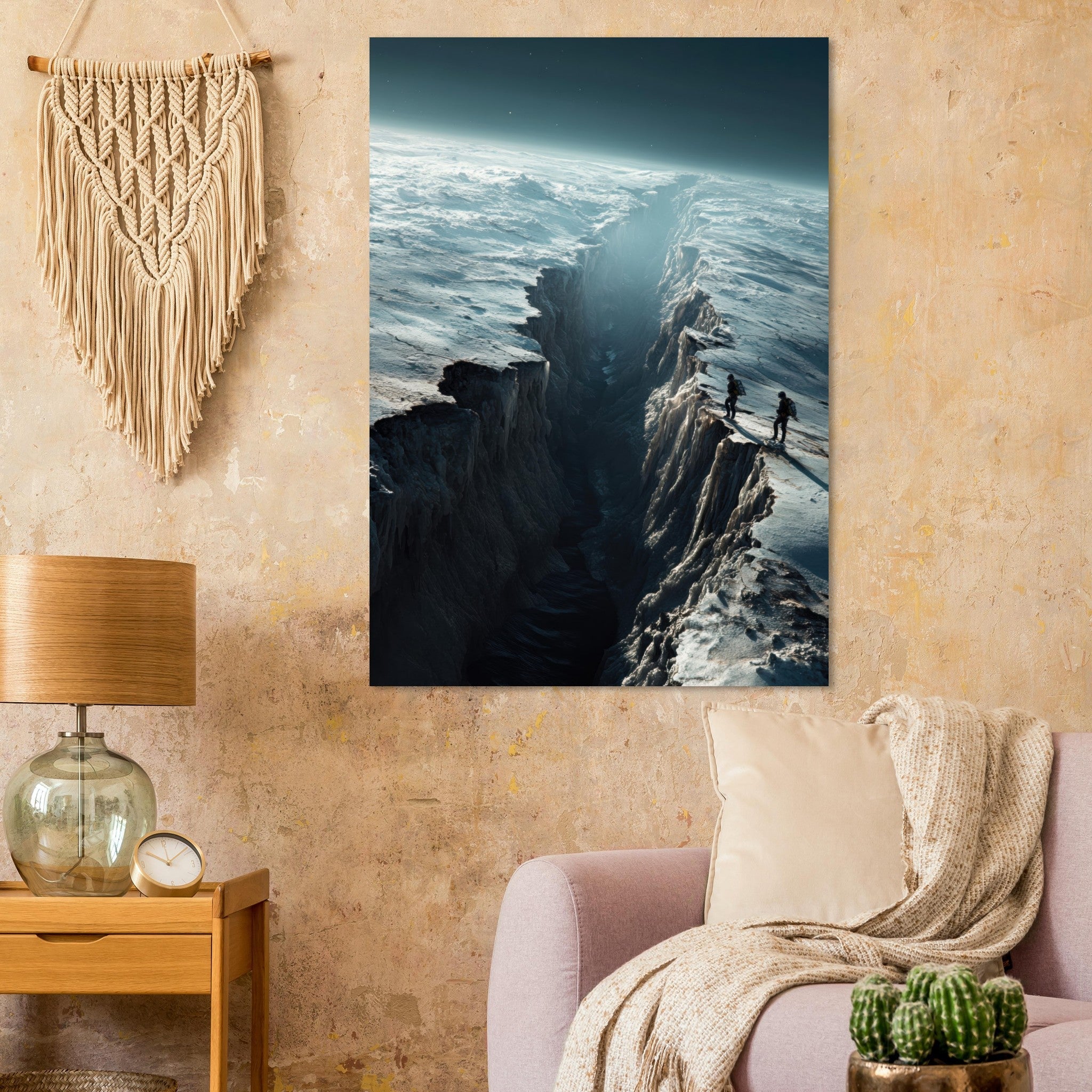 Fine Art Poster Portrait - The Frozen Wasteland of Europa An expedition tea - Shop Ai Art WebShop - Digital Art online Store