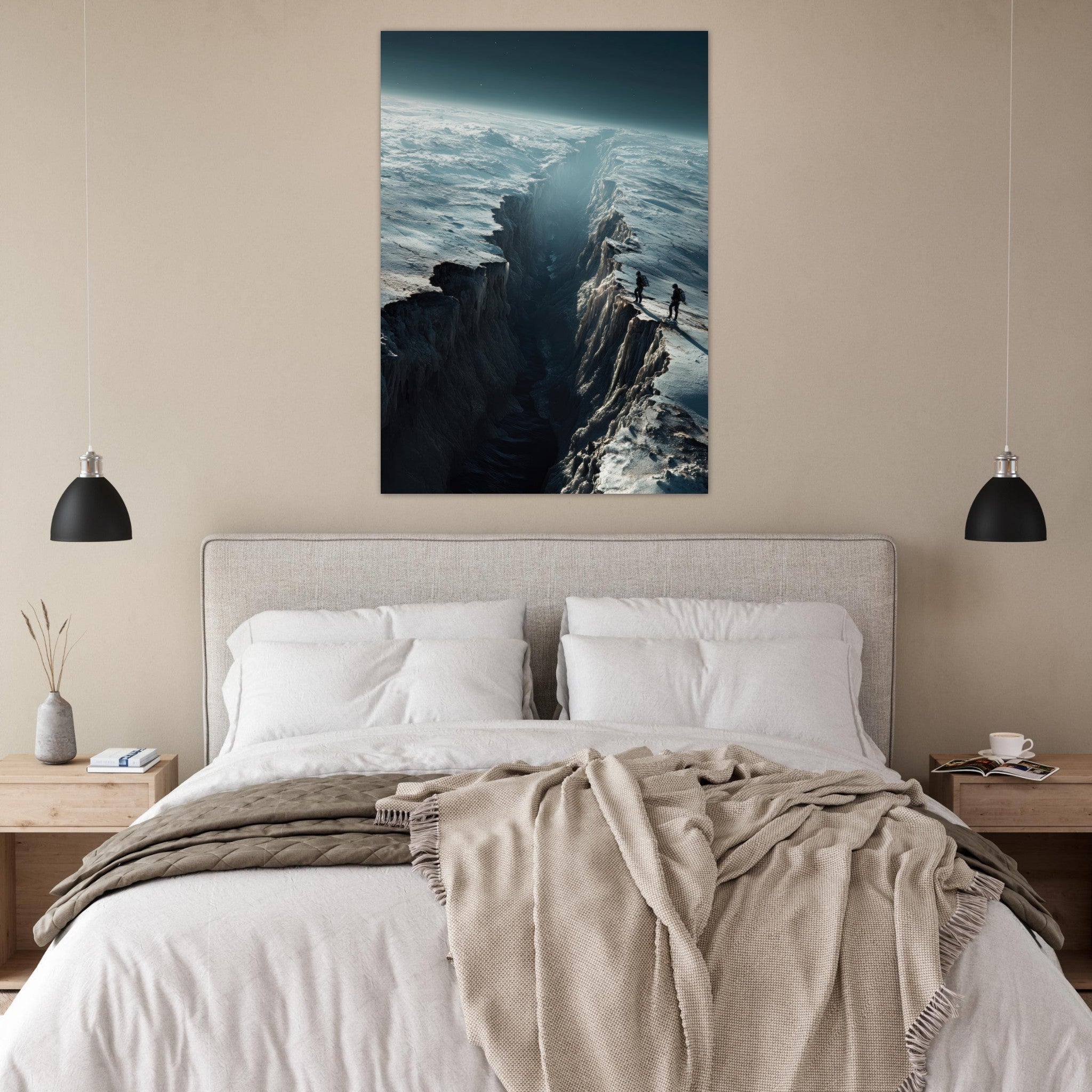 Fine Art Poster Portrait - The Frozen Wasteland of Europa An expedition tea - Shop Ai Art WebShop - Digital Art online Store