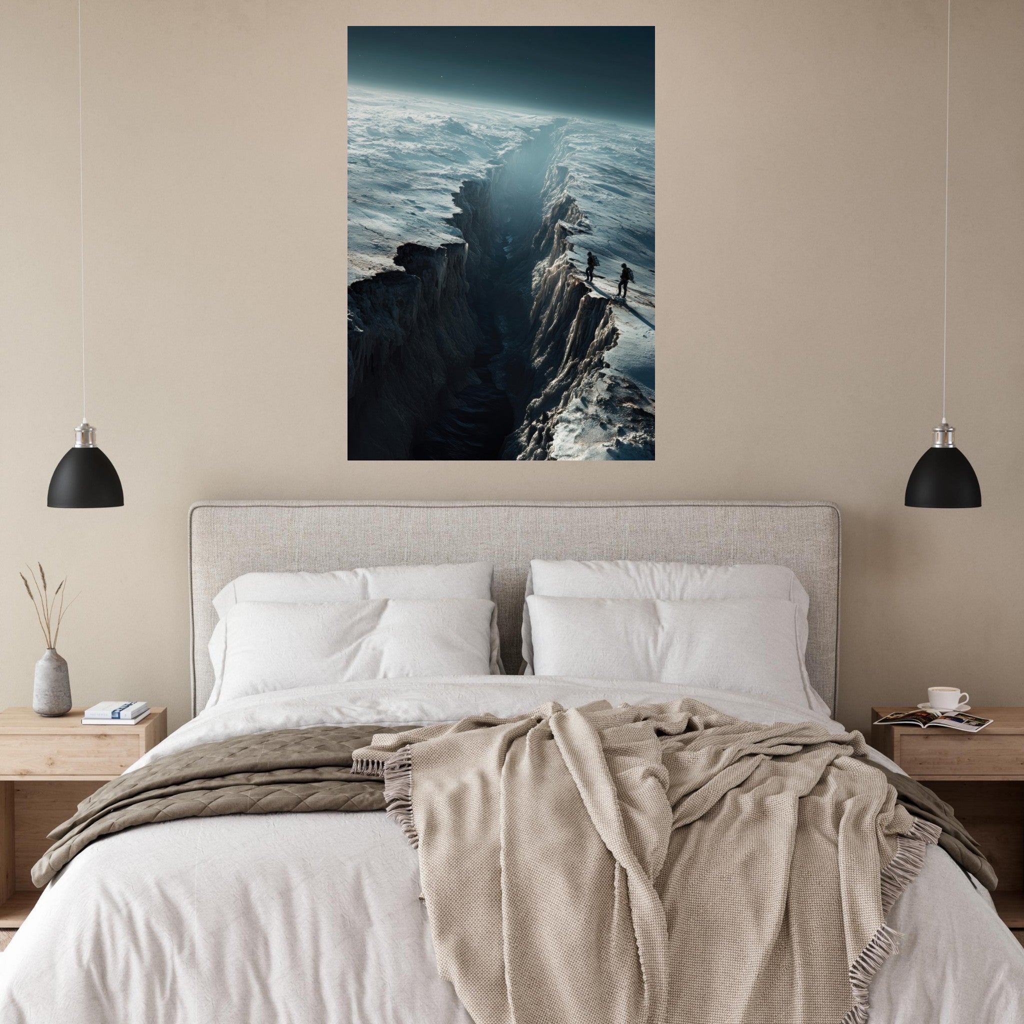 Fine Art Poster Portrait - The Frozen Wasteland of Europa An expedition tea - Shop Ai Art WebShop - Digital Art online Store