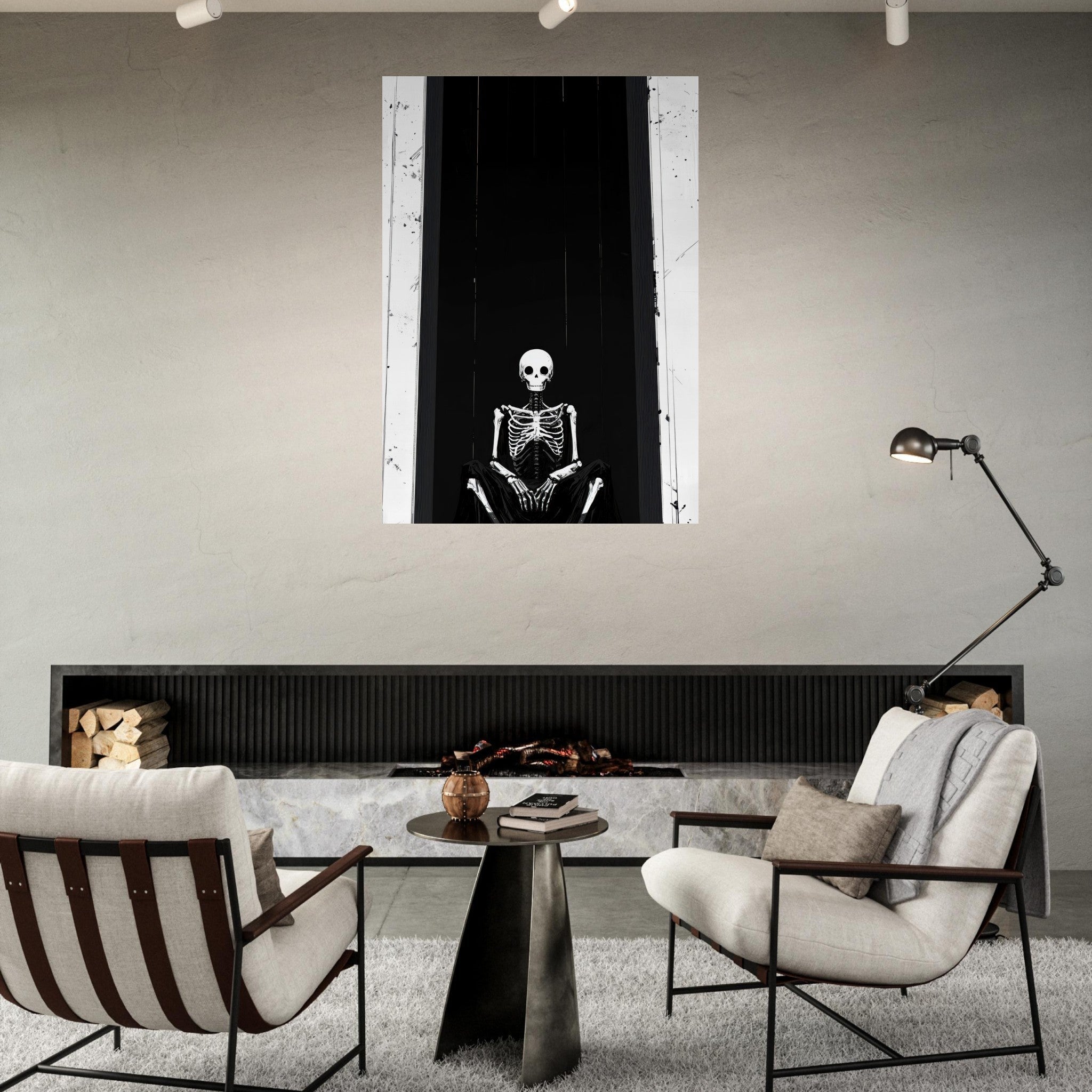 Fine Art Poster Portrait - The Hollow King A haunting minimalist piece feat - Shop Ai Art WebShop - Digital Art online Store