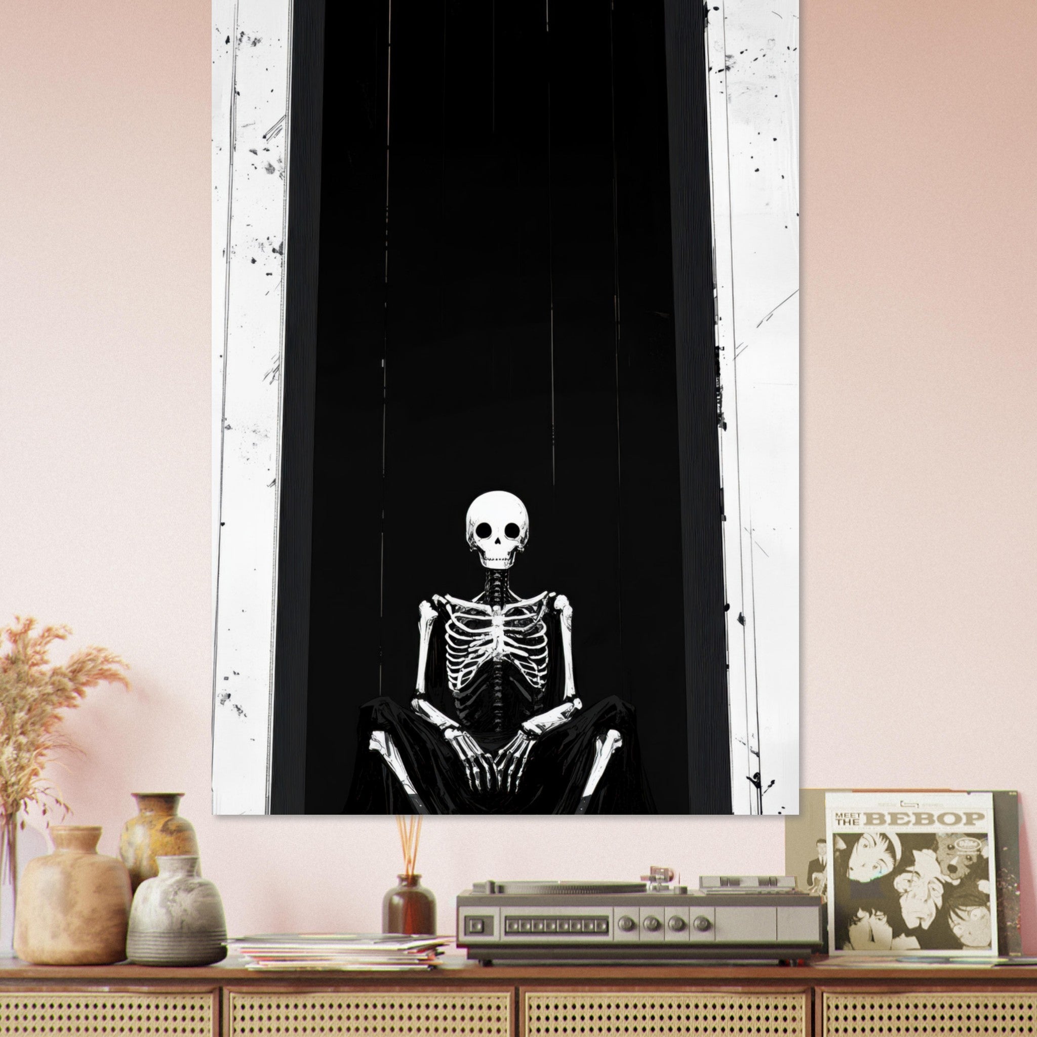 Fine Art Poster Portrait - The Hollow King A haunting minimalist piece feat - Shop Ai Art WebShop - Digital Art online Store