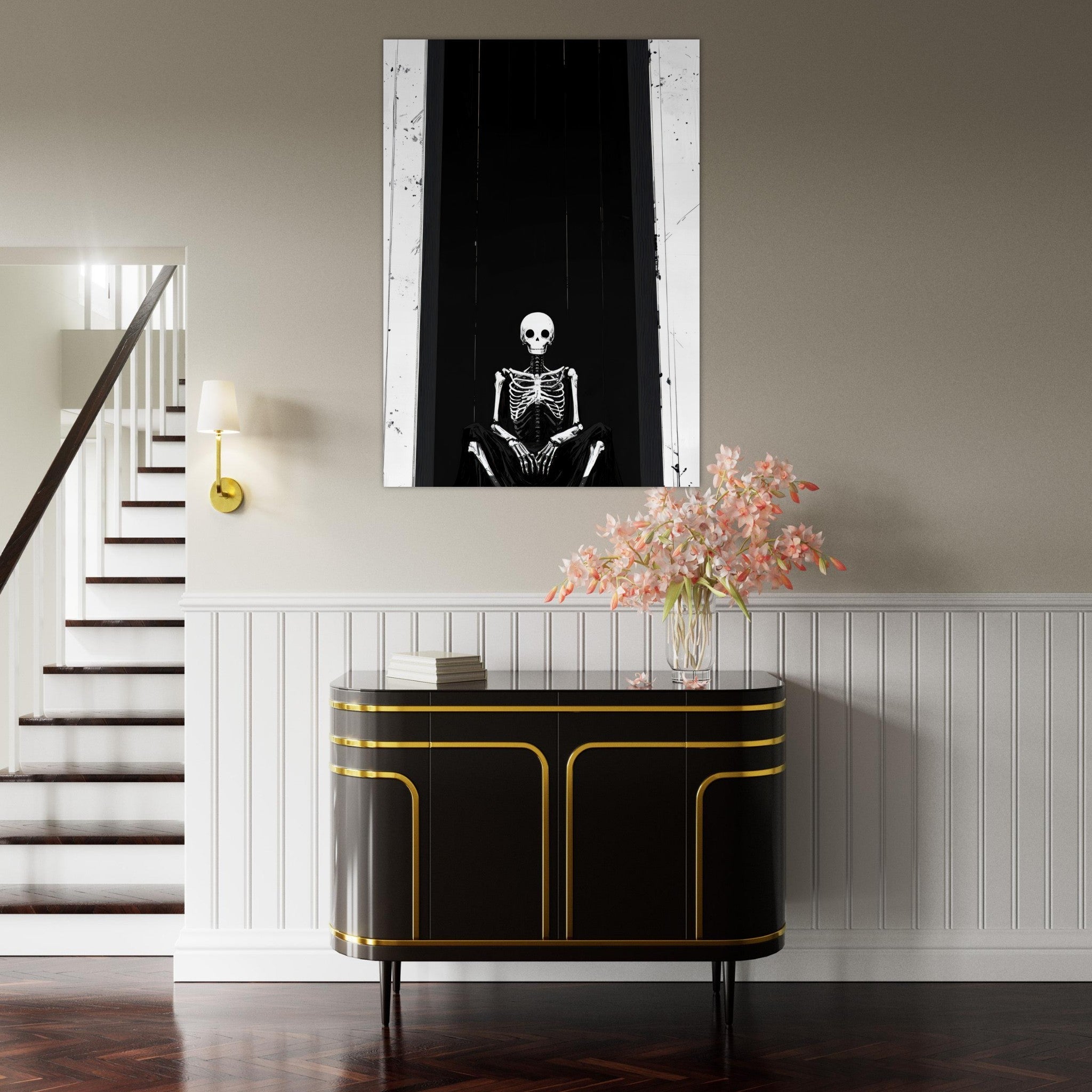 Fine Art Poster Portrait - The Hollow King A haunting minimalist piece feat - Shop Ai Art WebShop - Digital Art online Store
