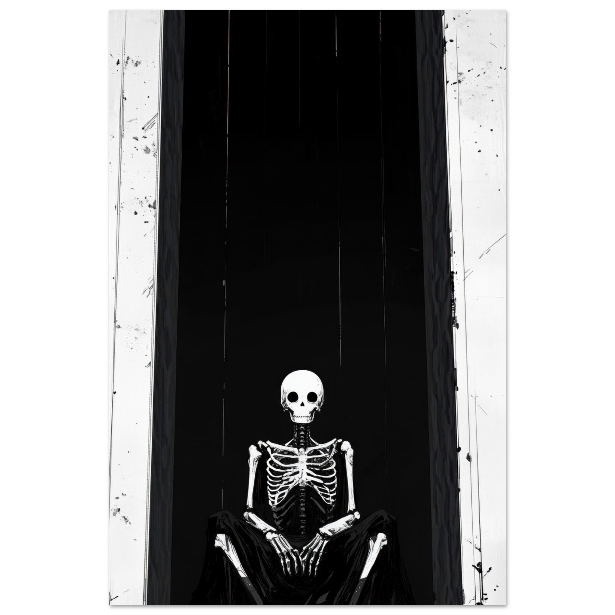 Fine Art Poster Portrait - The Hollow King A haunting minimalist piece feat - Shop Ai Art WebShop - Digital Art online Store
