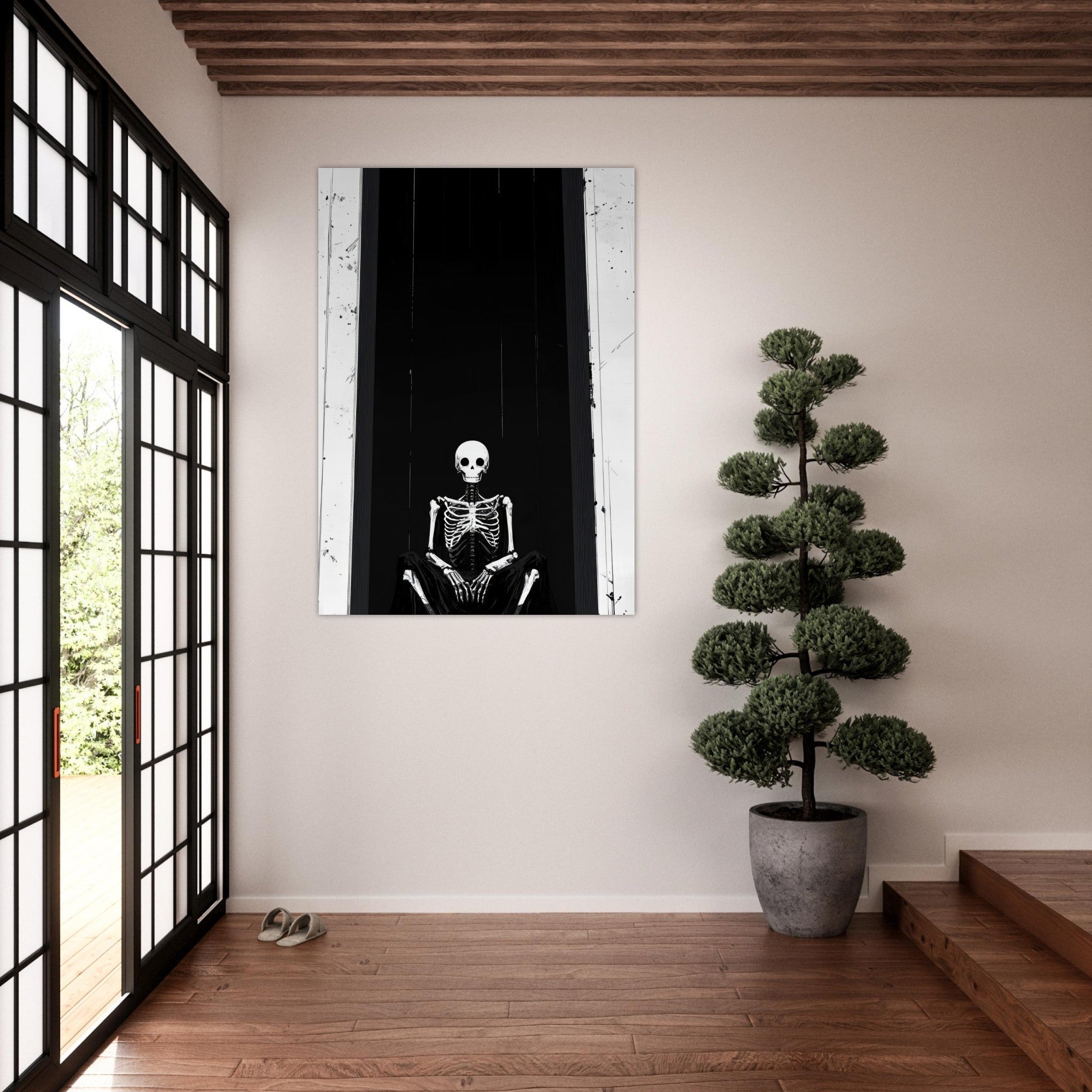 Fine Art Poster Portrait - The Hollow King A haunting minimalist piece feat - Shop Ai Art WebShop - Digital Art online Store