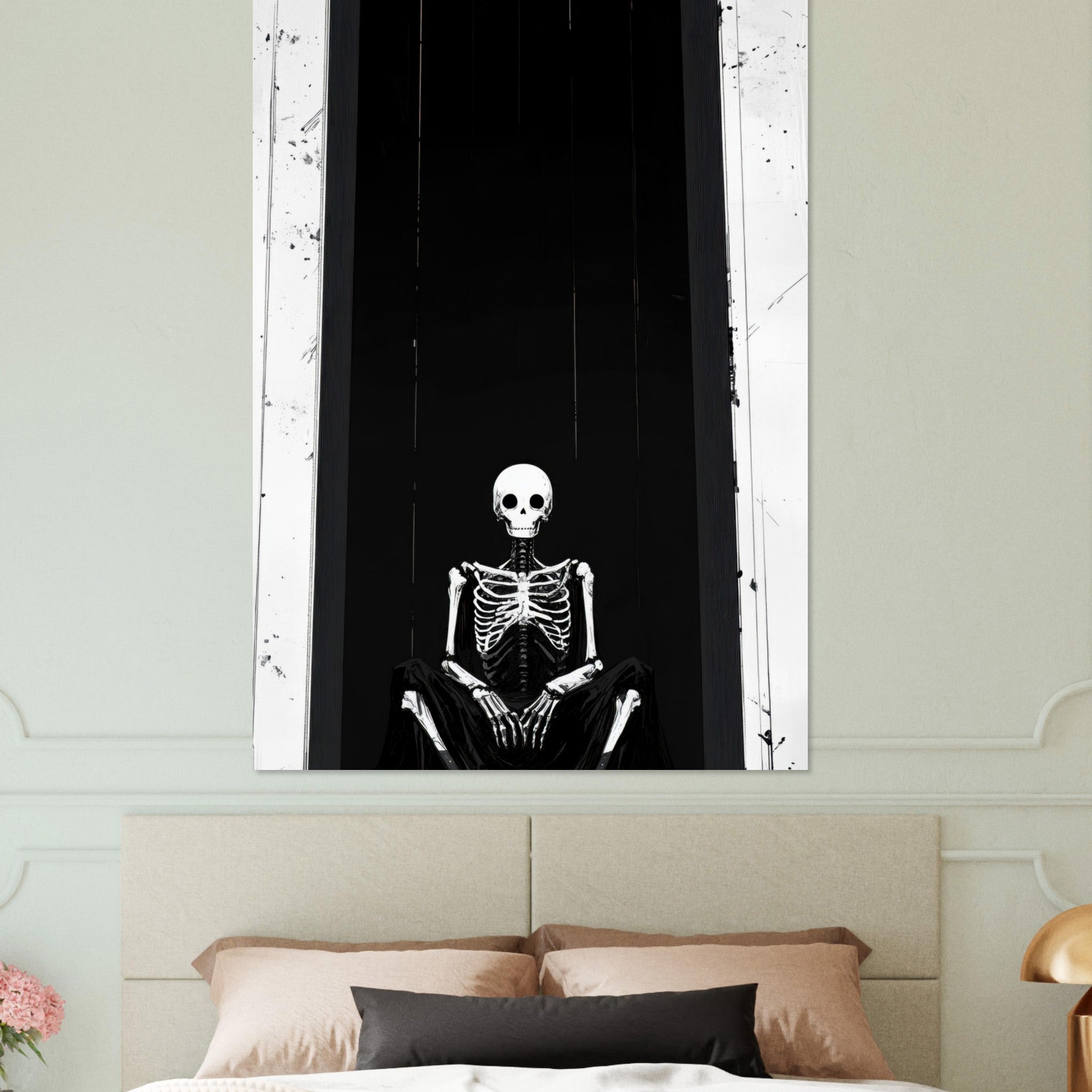 Fine Art Poster Portrait - The Hollow King A haunting minimalist piece feat - Shop Ai Art WebShop - Digital Art online Store