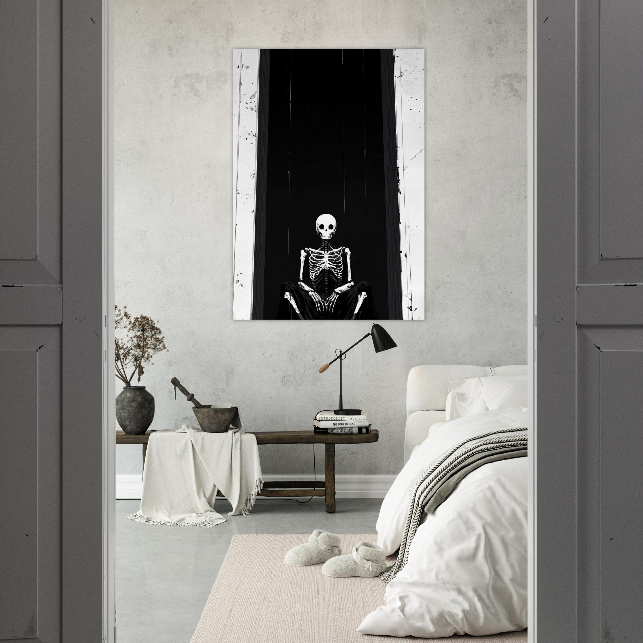 Fine Art Poster Portrait - The Hollow King A haunting minimalist piece feat - Shop Ai Art WebShop - Digital Art online Store