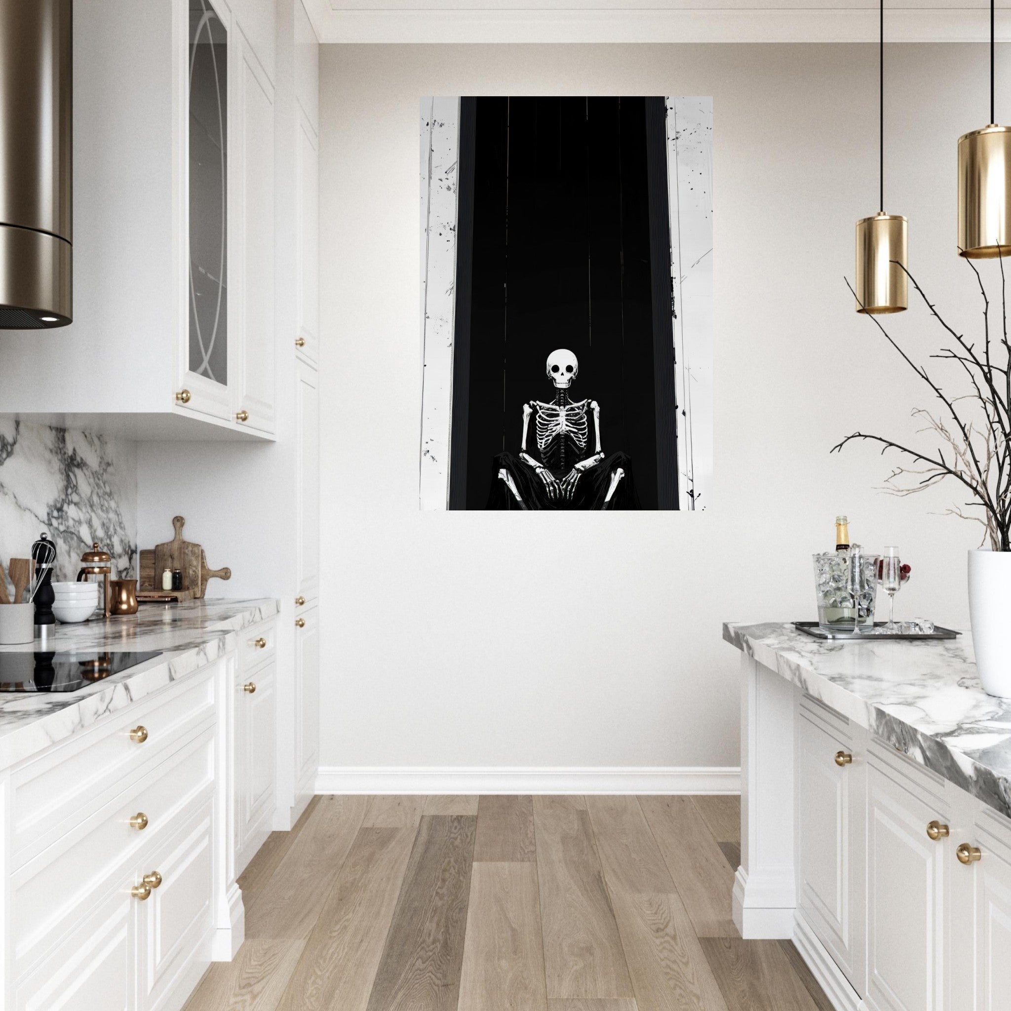Fine Art Poster Portrait - The Hollow King A haunting minimalist piece feat - Shop Ai Art WebShop - Digital Art online Store
