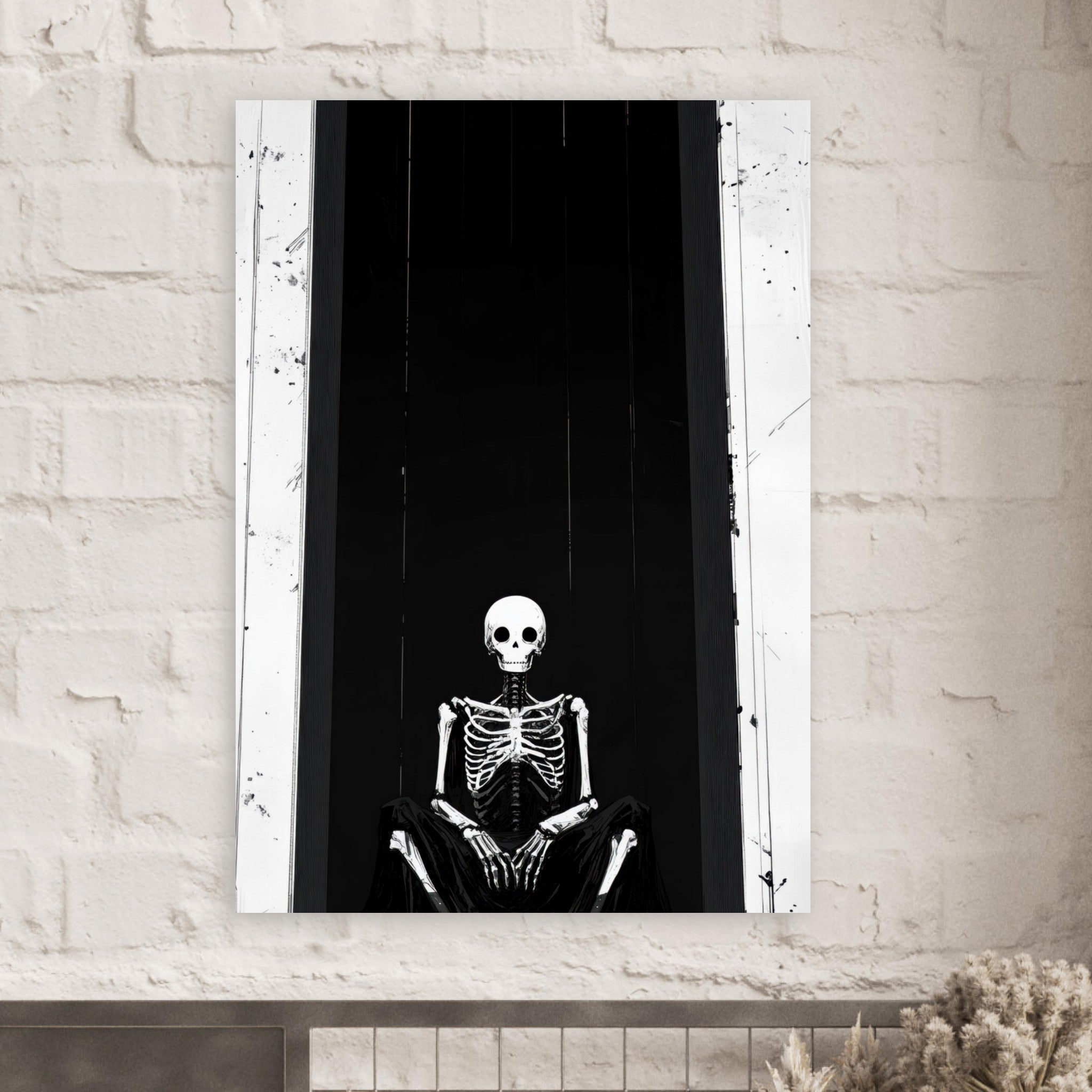 Fine Art Poster Portrait - The Hollow King A haunting minimalist piece feat - Shop Ai Art WebShop - Digital Art online Store
