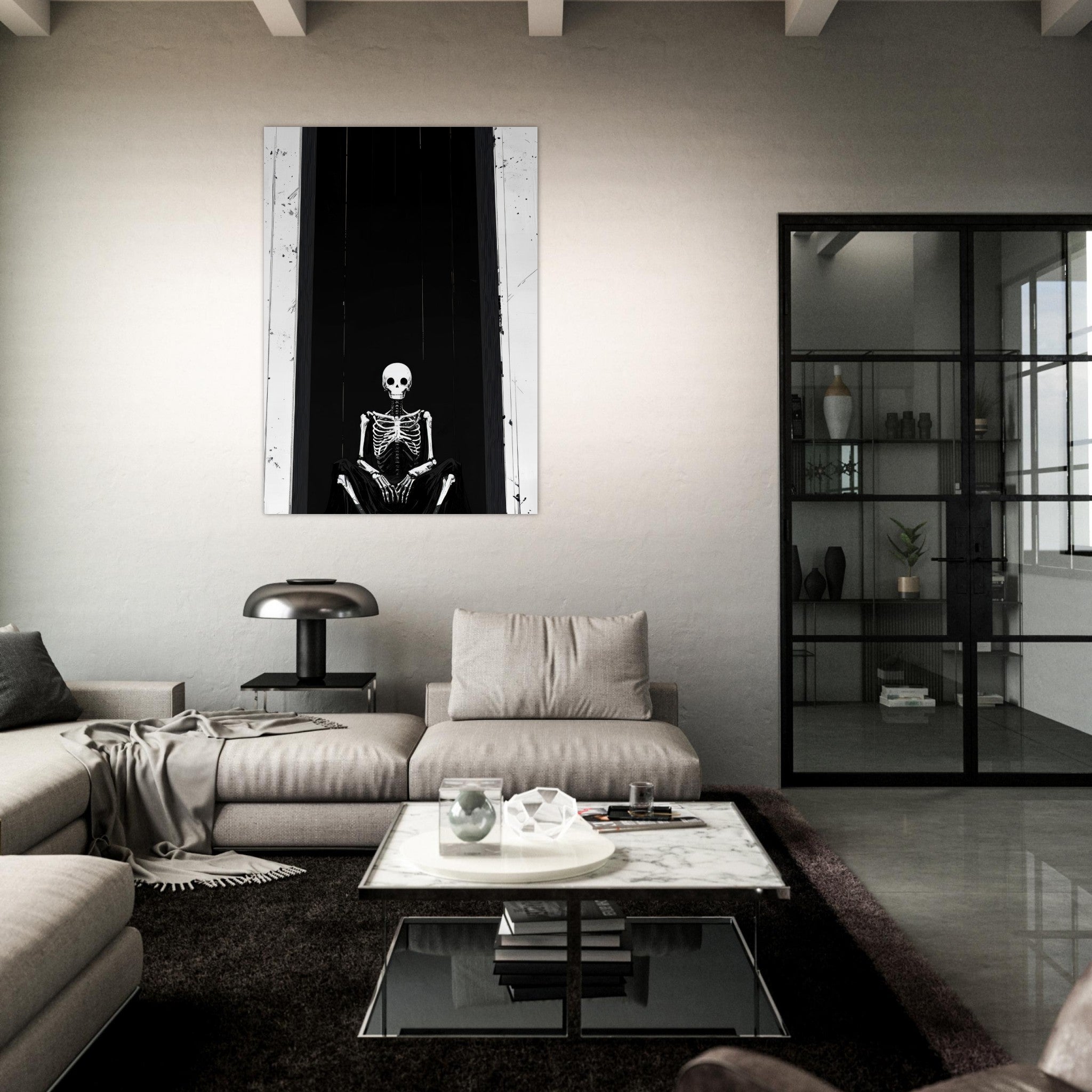 Fine Art Poster Portrait - The Hollow King A haunting minimalist piece feat - Shop Ai Art WebShop - Digital Art online Store