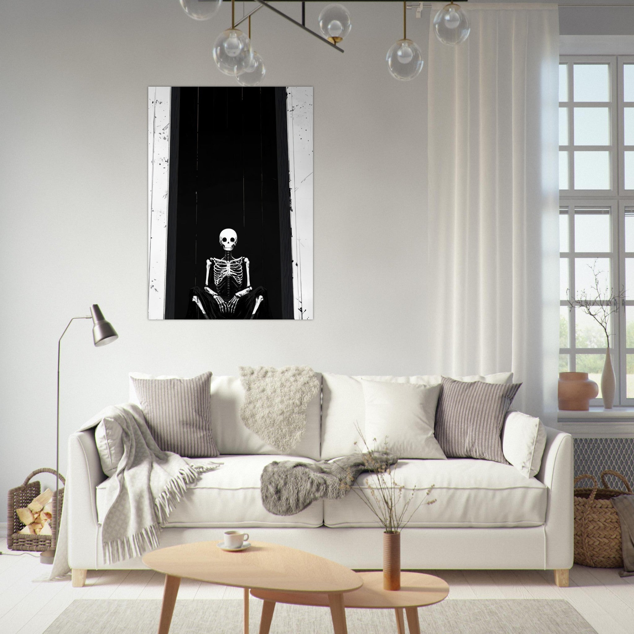 Fine Art Poster Portrait - The Hollow King A haunting minimalist piece feat - Shop Ai Art WebShop - Digital Art online Store
