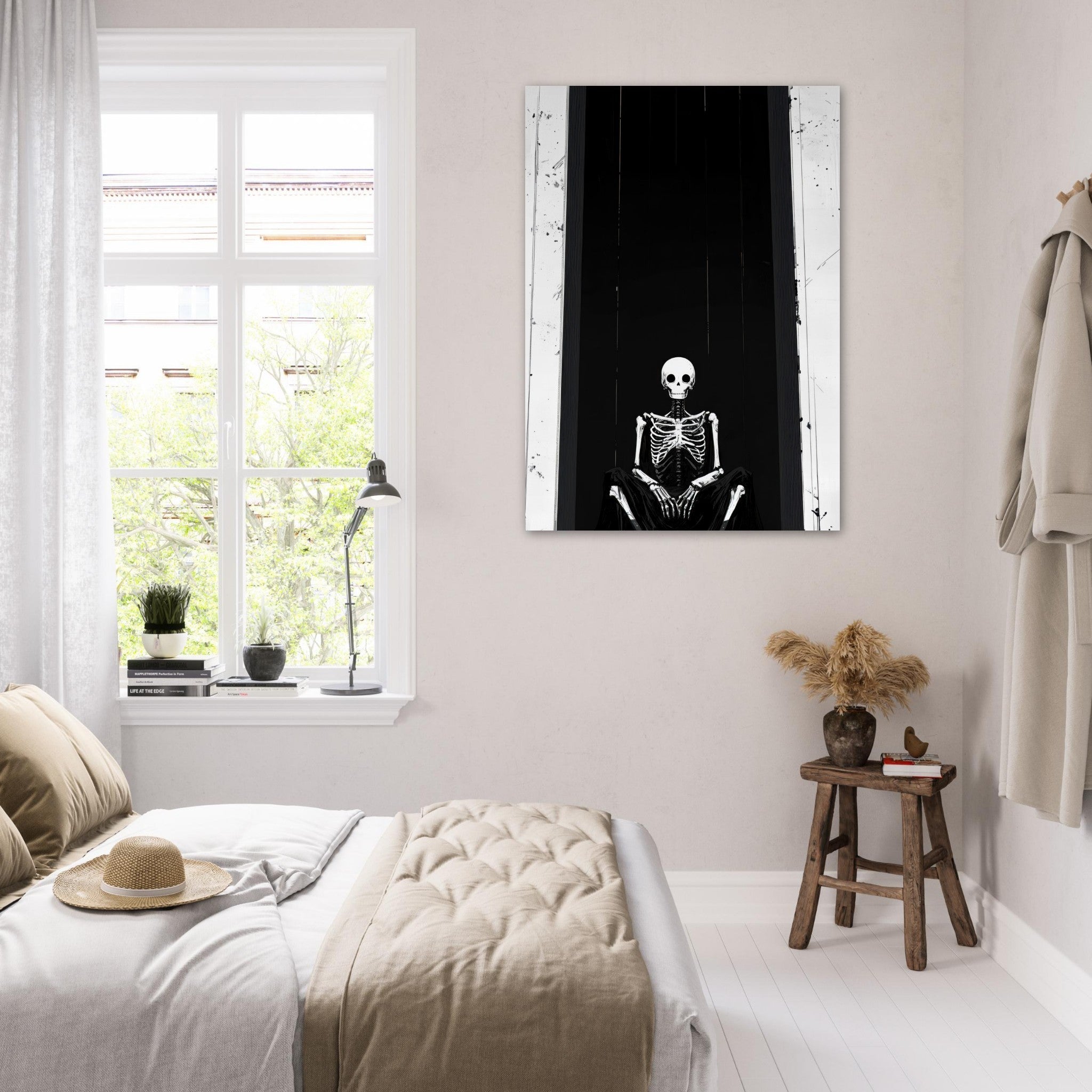 Fine Art Poster Portrait - The Hollow King A haunting minimalist piece feat - Shop Ai Art WebShop - Digital Art online Store