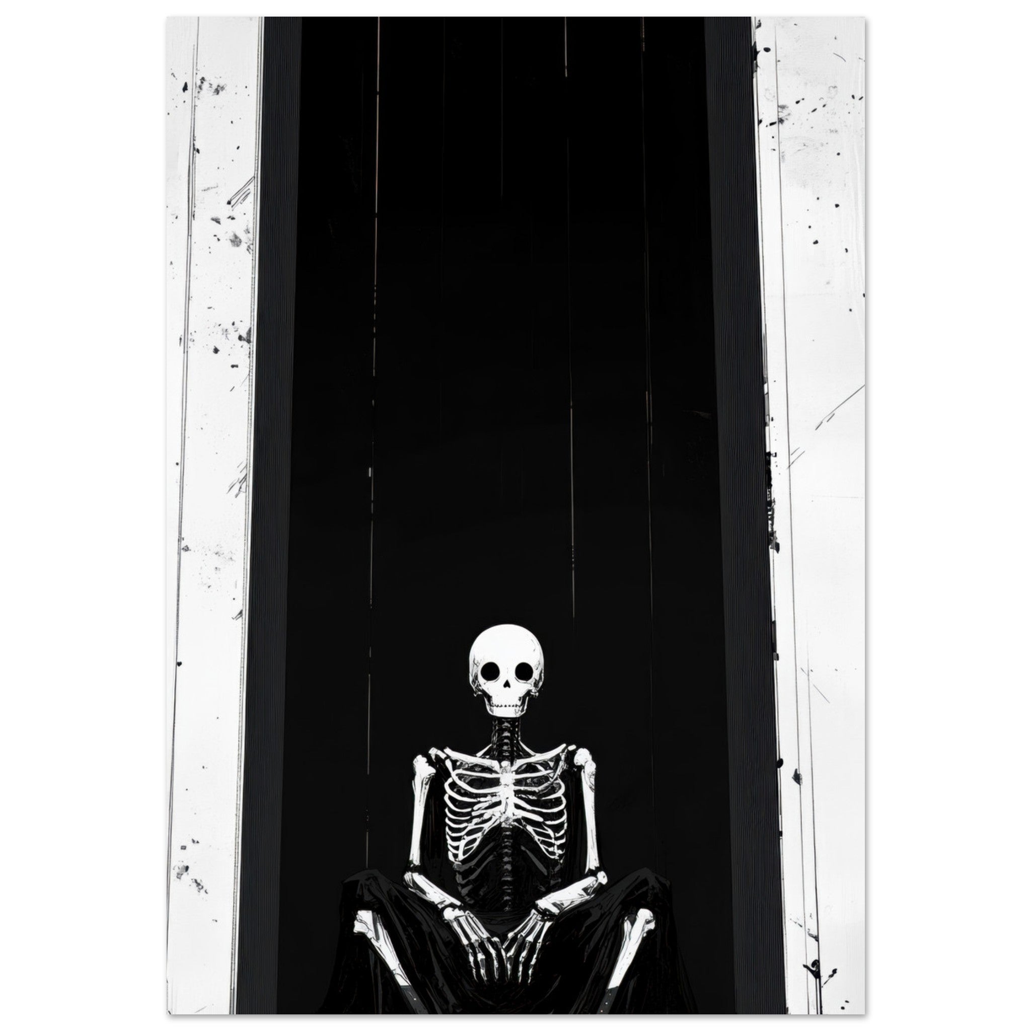 Fine Art Poster Portrait - The Hollow King A haunting minimalist piece feat - Shop Ai Art WebShop - Digital Art online Store