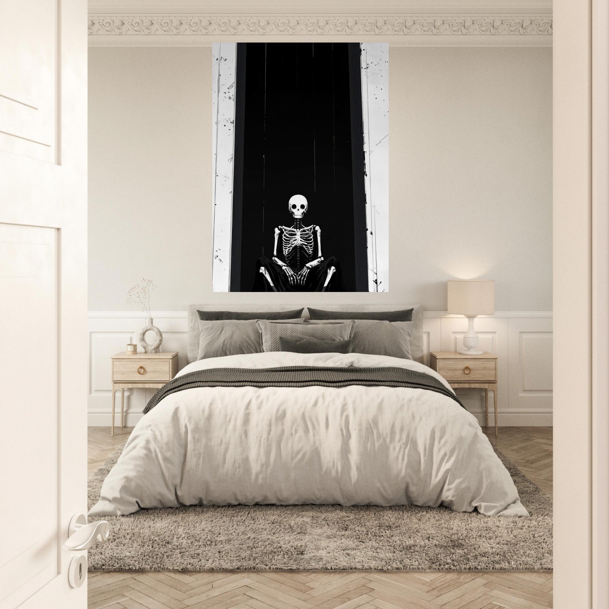 Fine Art Poster Portrait - The Hollow King A haunting minimalist piece feat - Shop Ai Art WebShop - Digital Art online Store