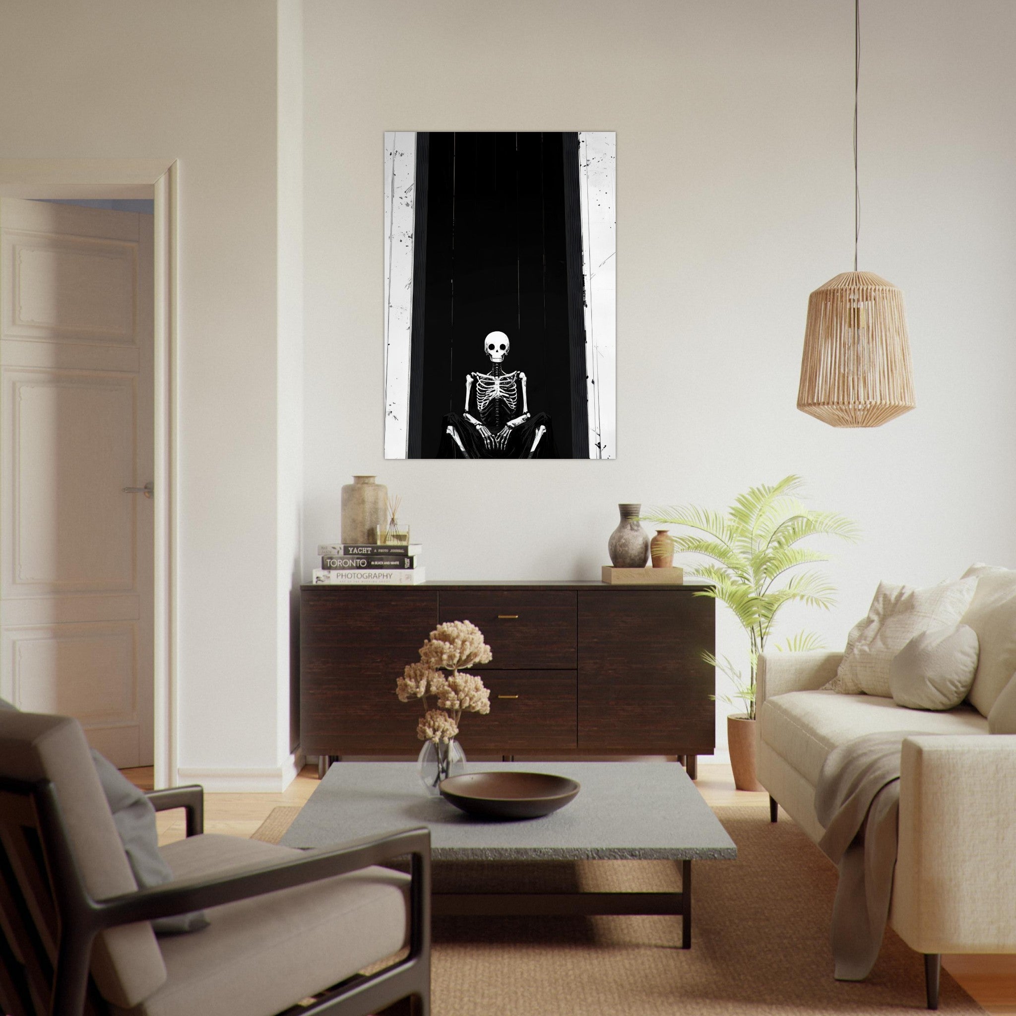 Fine Art Poster Portrait - The Hollow King A haunting minimalist piece feat - Shop Ai Art WebShop - Digital Art online Store