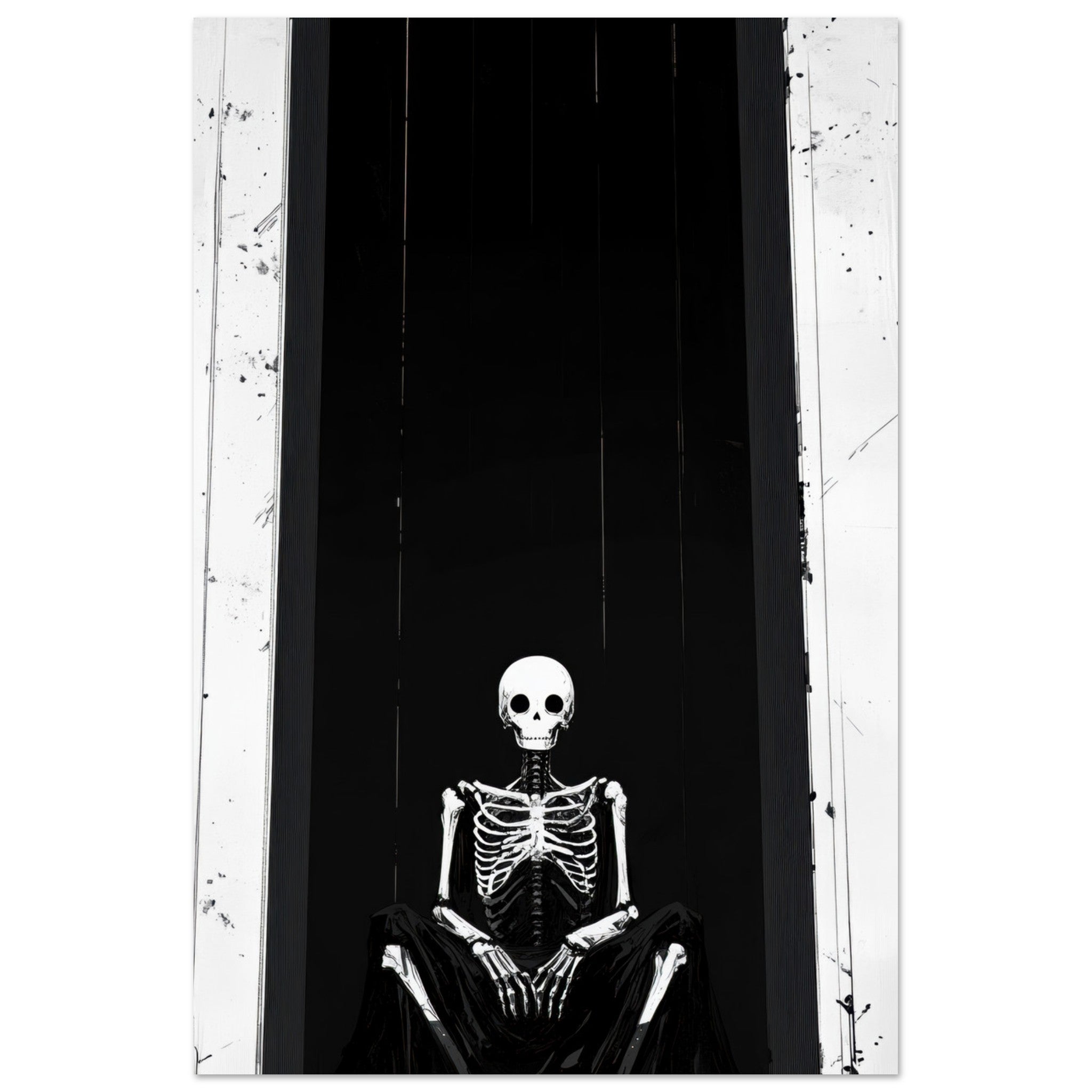 Fine Art Poster Portrait - The Hollow King A haunting minimalist piece feat - Shop Ai Art WebShop - Digital Art online Store