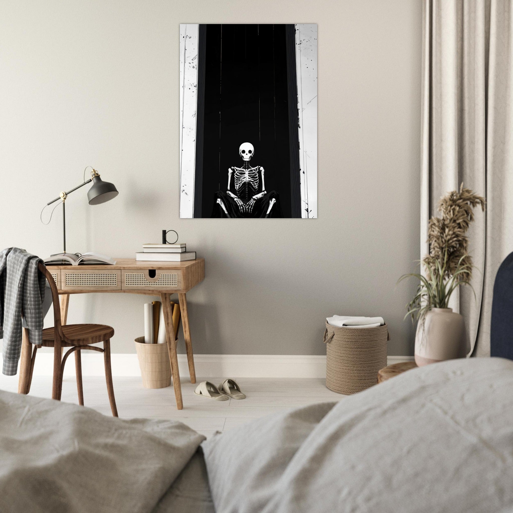 Fine Art Poster Portrait - The Hollow King A haunting minimalist piece feat - Shop Ai Art WebShop - Digital Art online Store