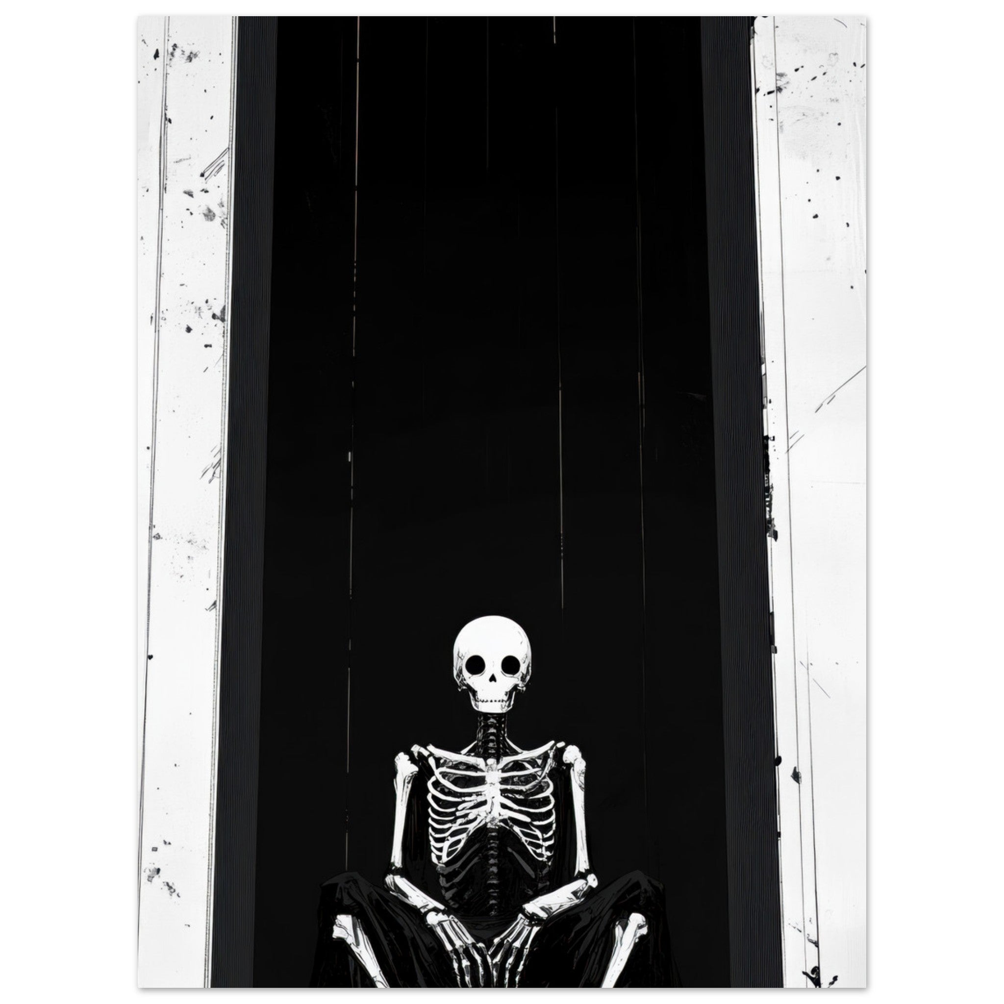 Fine Art Poster Portrait - The Hollow King A haunting minimalist piece feat - Shop Ai Art WebShop - Digital Art online Store