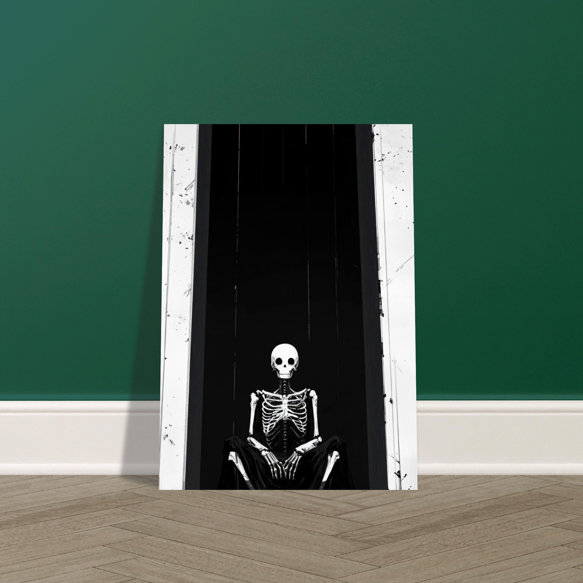 Fine Art Poster Portrait - The Hollow King A haunting minimalist piece feat - Shop Ai Art WebShop - Digital Art online Store