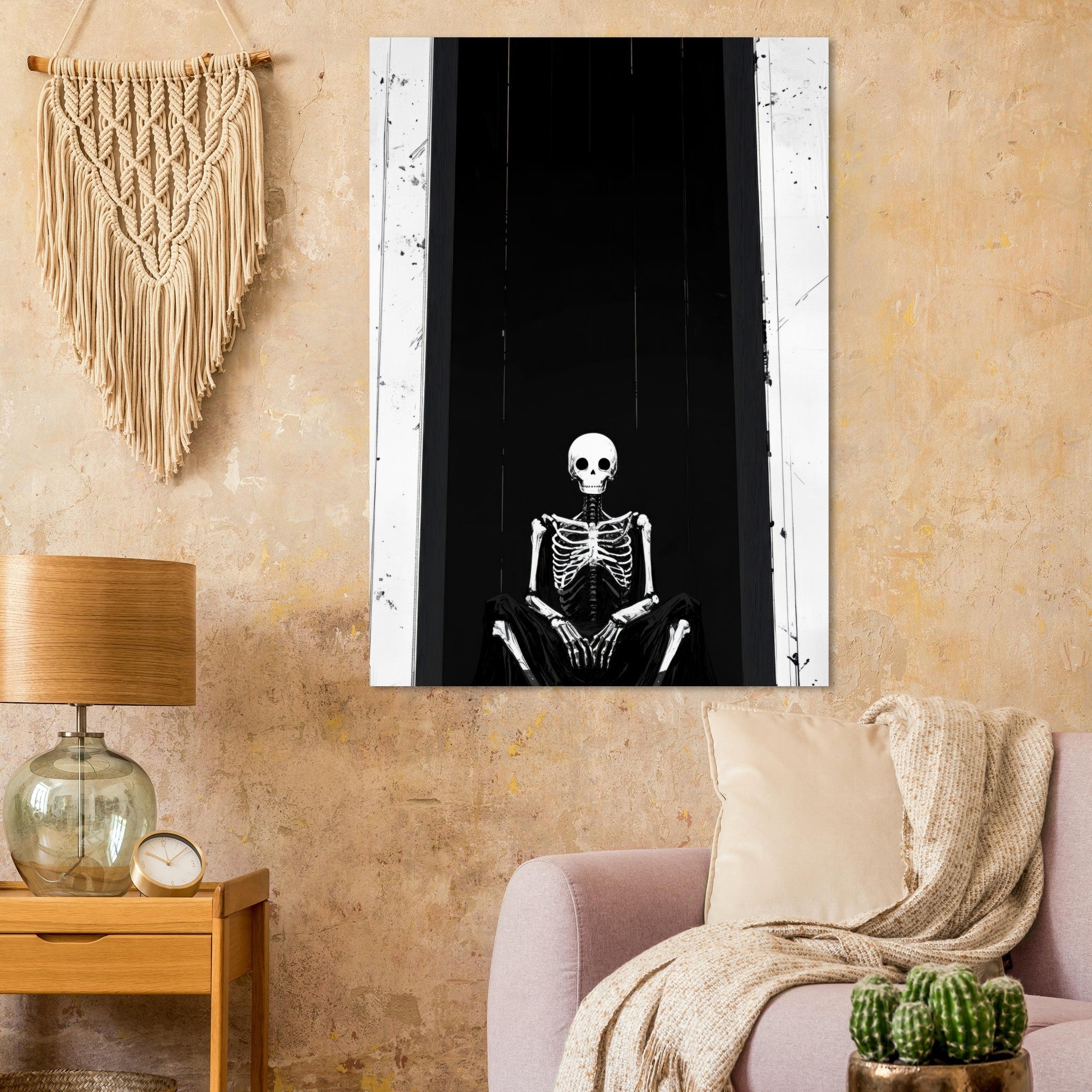 Fine Art Poster Portrait - The Hollow King A haunting minimalist piece feat - Shop Ai Art WebShop - Digital Art online Store
