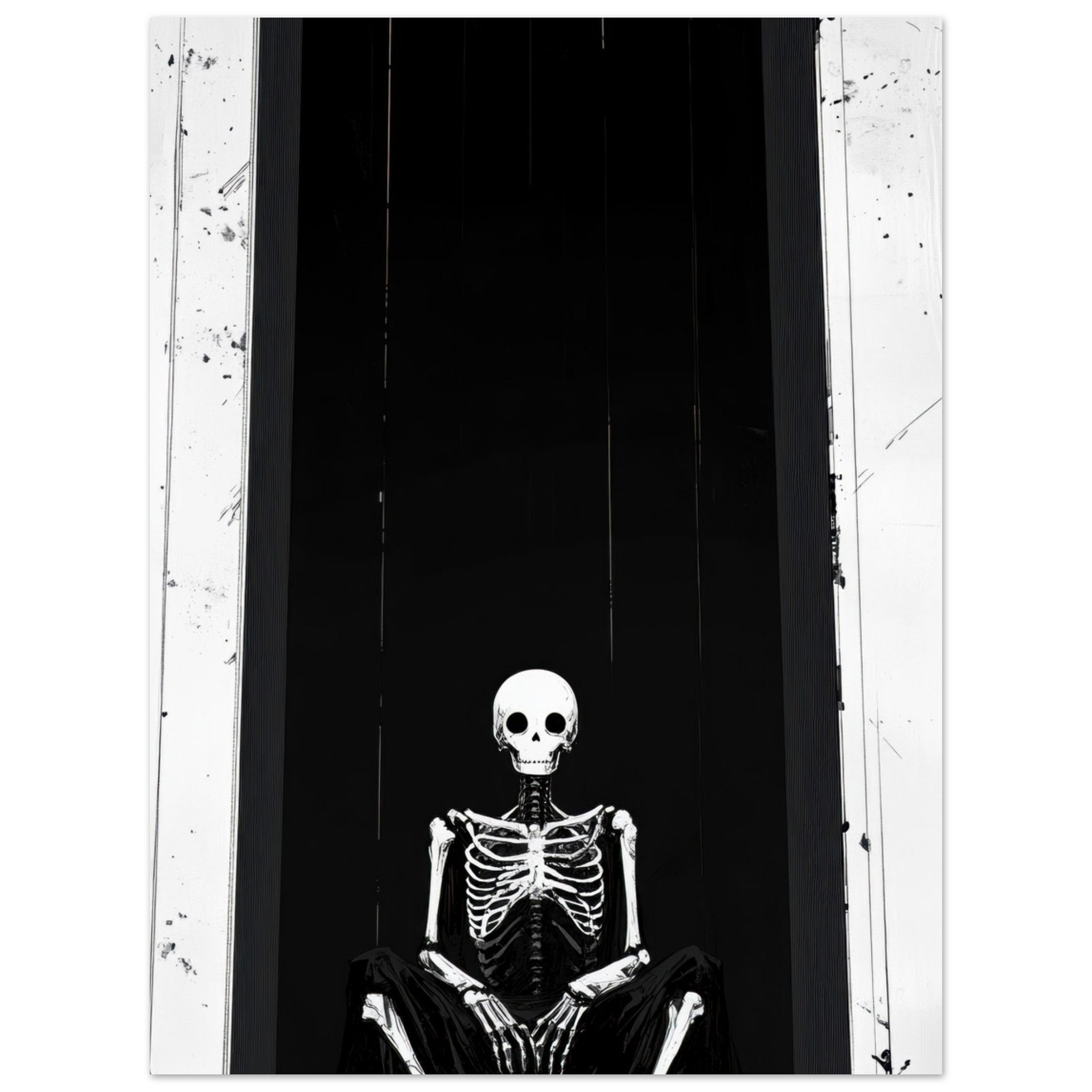 Fine Art Poster Portrait - The Hollow King A haunting minimalist piece feat - Shop Ai Art WebShop - Digital Art online Store