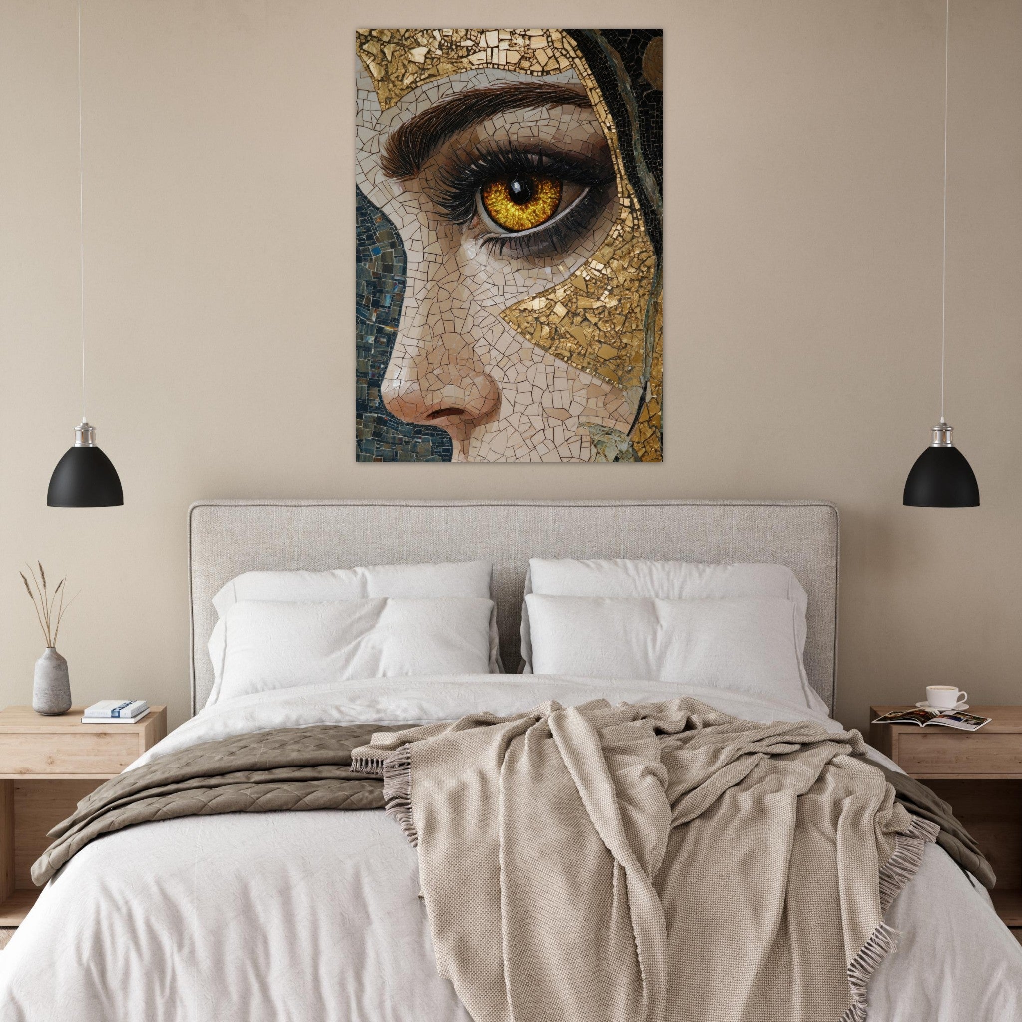 Fine Art Poster Portrait - The Oracles Forbidden Prophecy Byzantine Mosaic - Shop Ai Art WebShop - Digital Art online Store