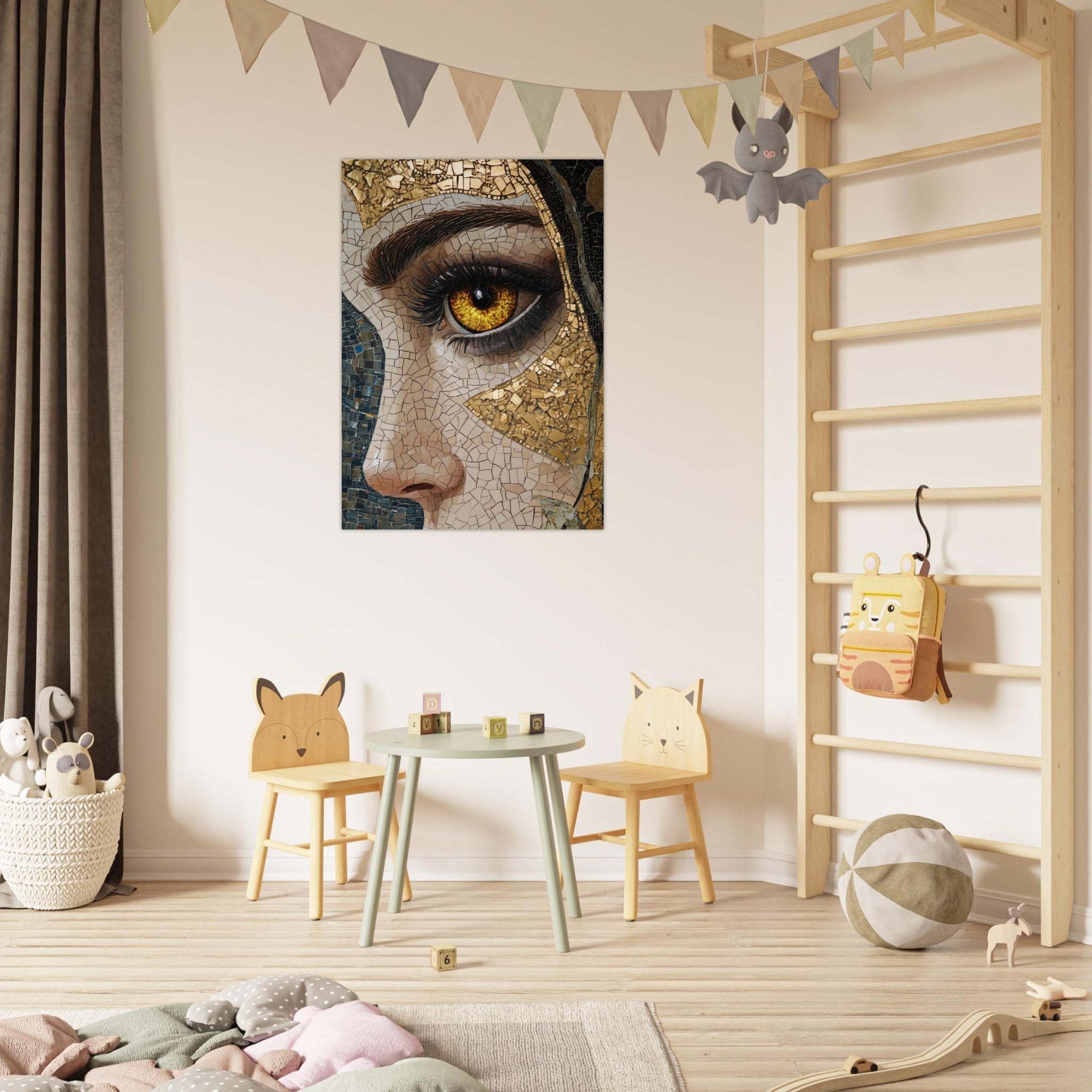 Fine Art Poster Portrait - The Oracles Forbidden Prophecy Byzantine Mosaic - Shop Ai Art WebShop - Digital Art online Store