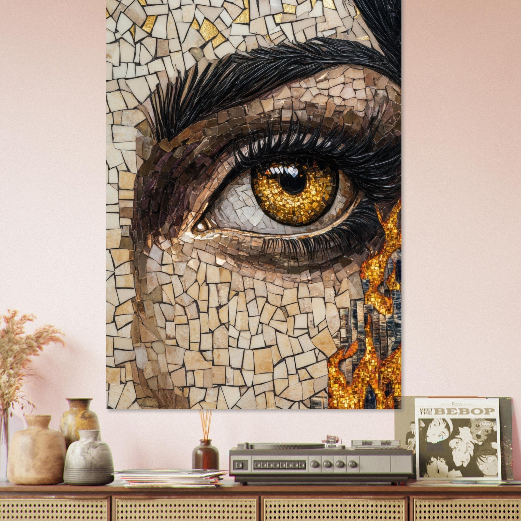 Fine Art Poster Portrait - The Oracles Forbidden Prophecy Byzantine Mosaic 2 - Shop Ai Art WebShop - Digital Art online Store