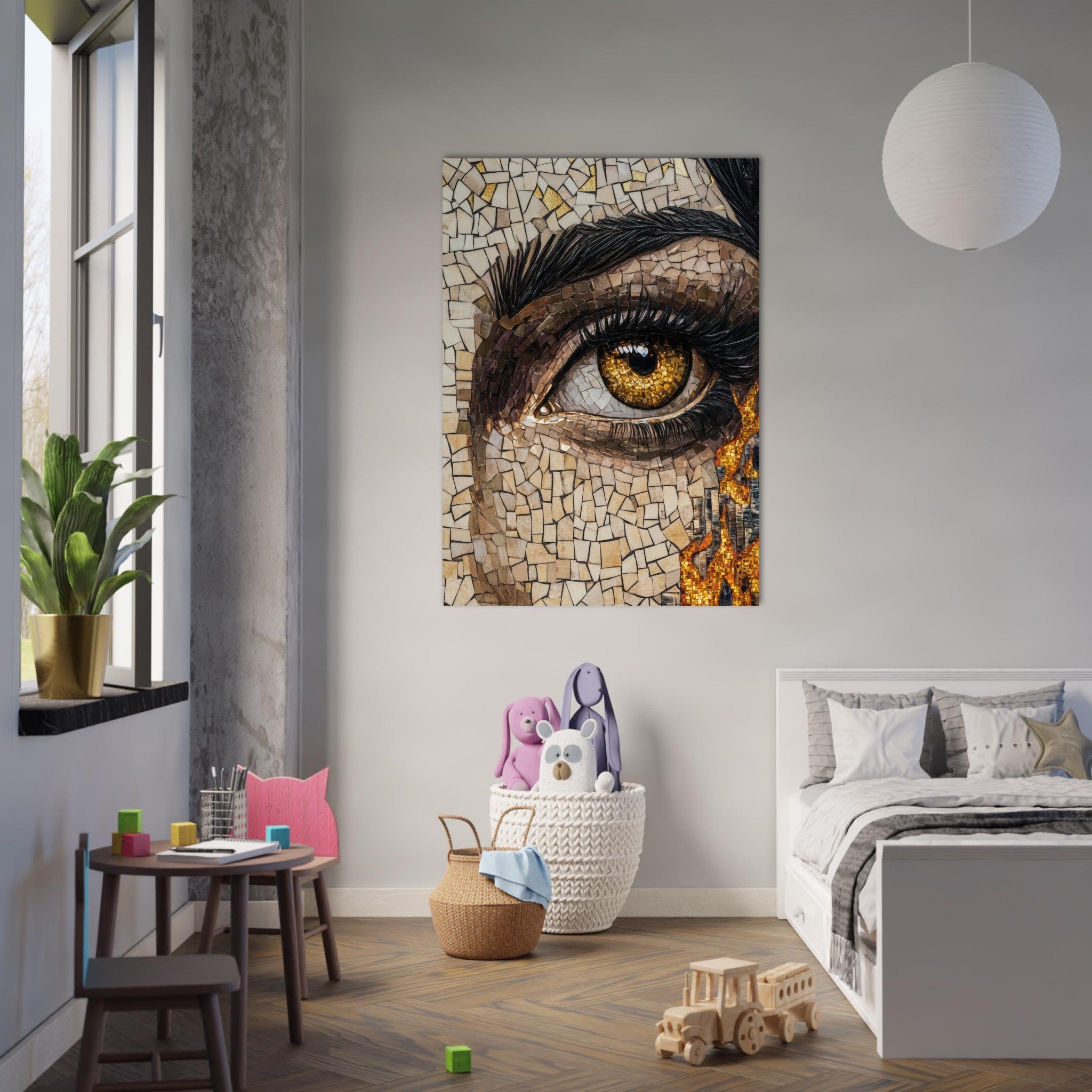 Fine Art Poster Portrait - The Oracles Forbidden Prophecy Byzantine Mosaic 2 - Shop Ai Art WebShop - Digital Art online Store
